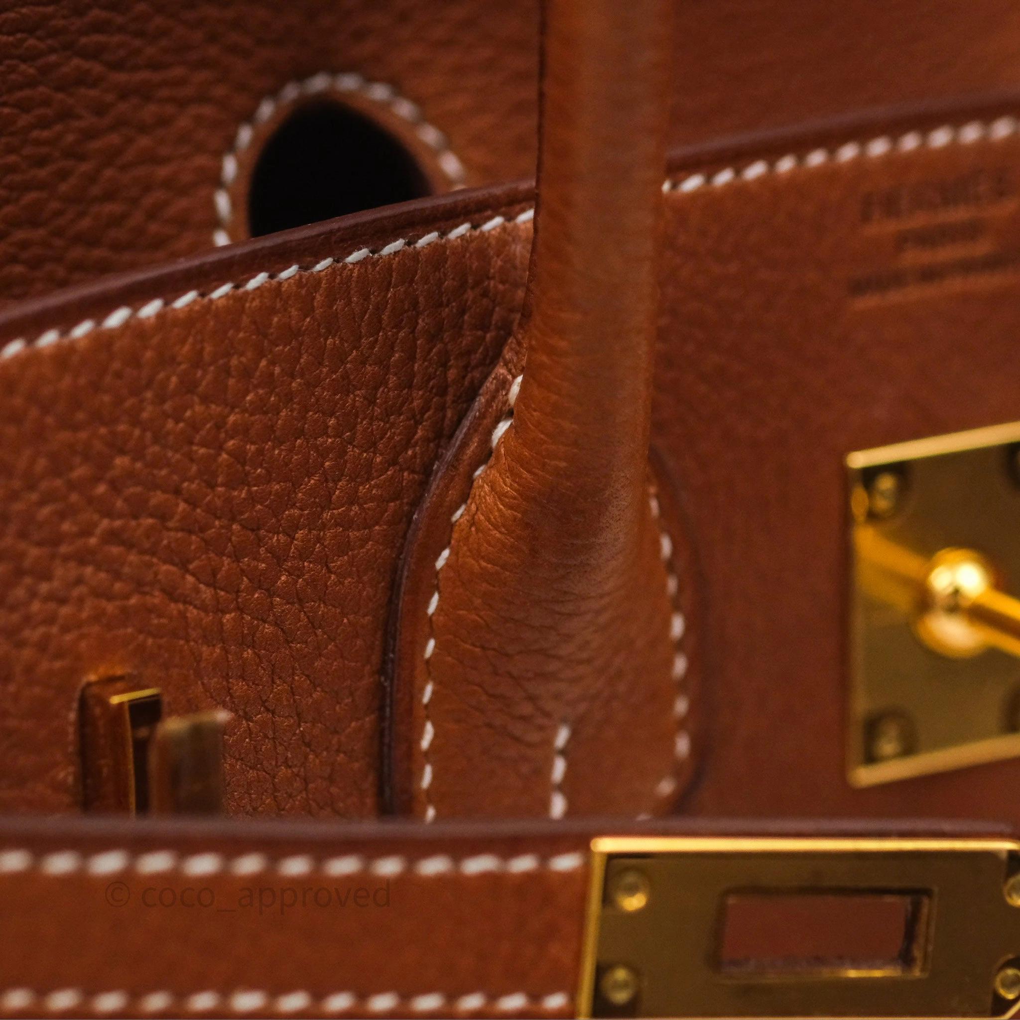 - DM/Email To Purchase - Herms Birkin 25 Retourne Fauve 34 Barenia Gold Hardware