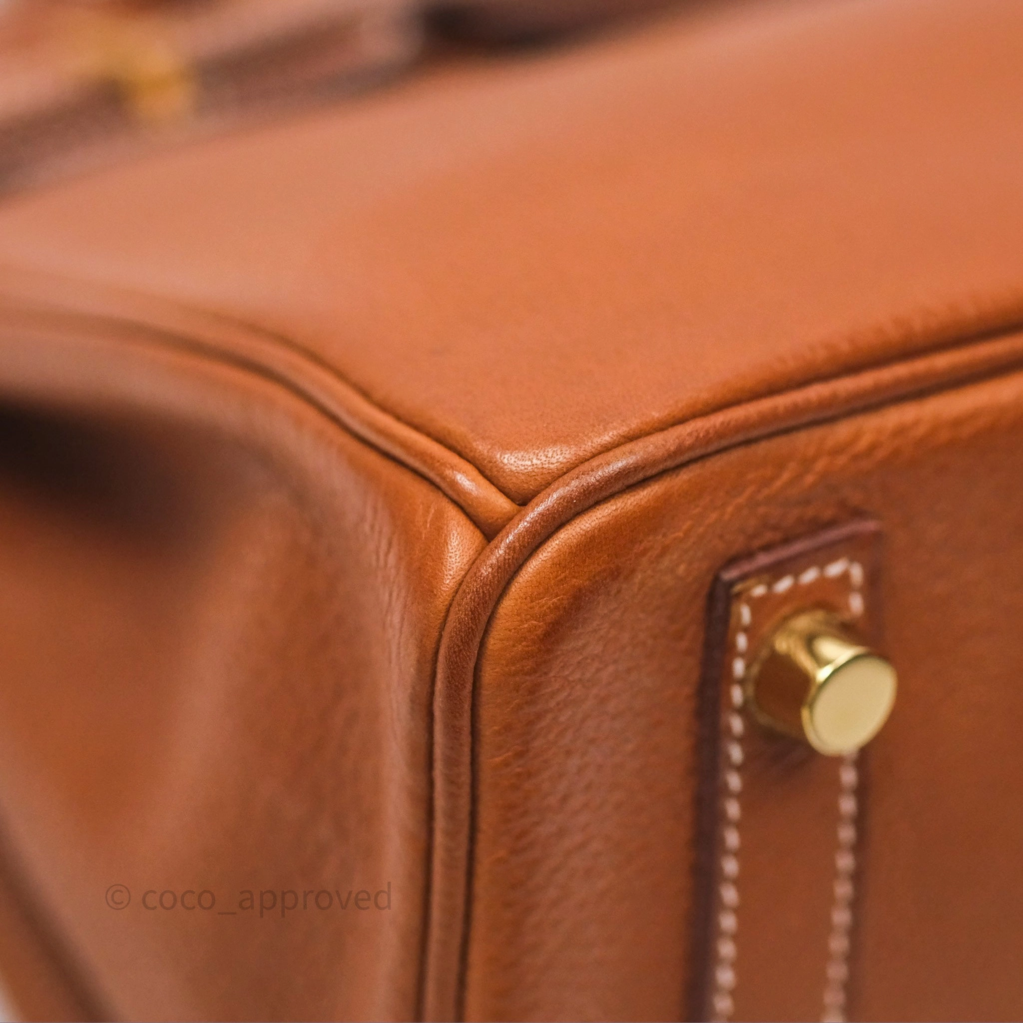 - DM/Email To Purchase - Herms Birkin 25 Retourne Fauve 34 Barenia Gold Hardware