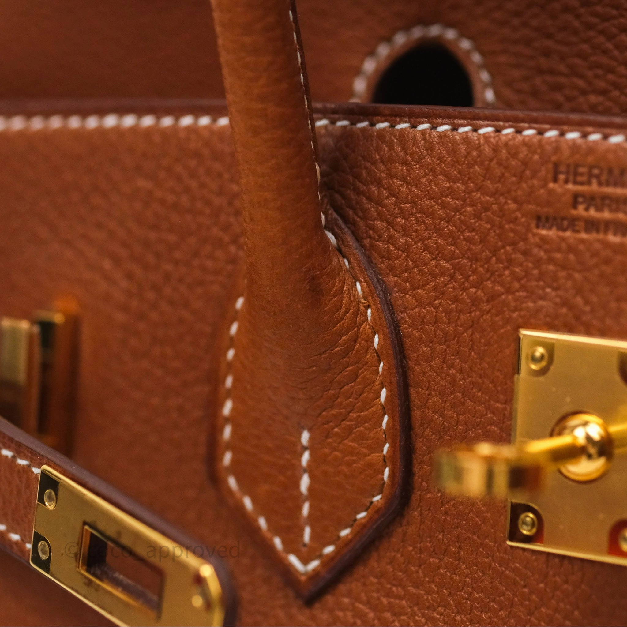 - DM/Email To Purchase - Herms Birkin 25 Retourne Fauve 34 Barenia Gold Hardware