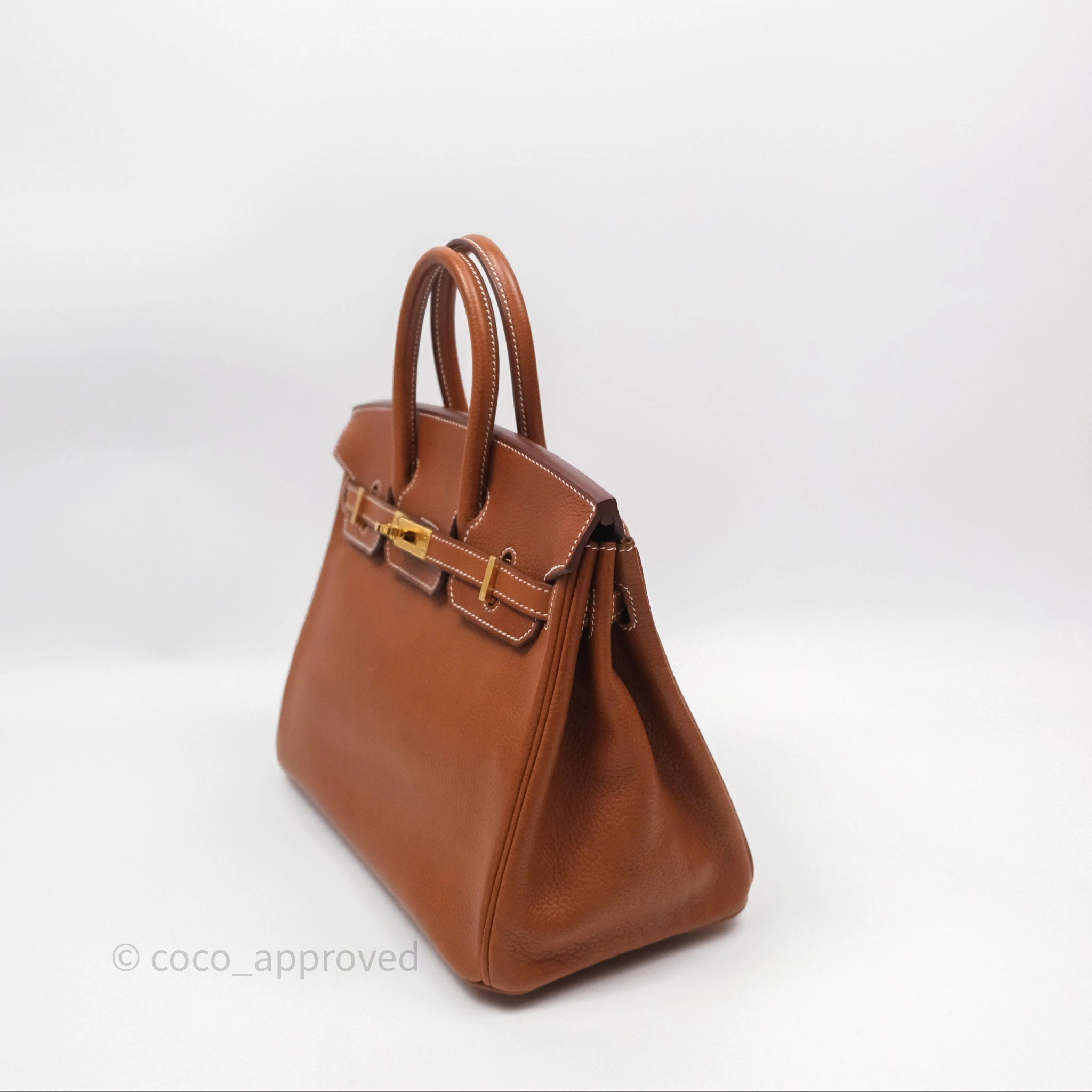 - DM/Email To Purchase - Herms Birkin 25 Retourne Fauve 34 Barenia Gold Hardware