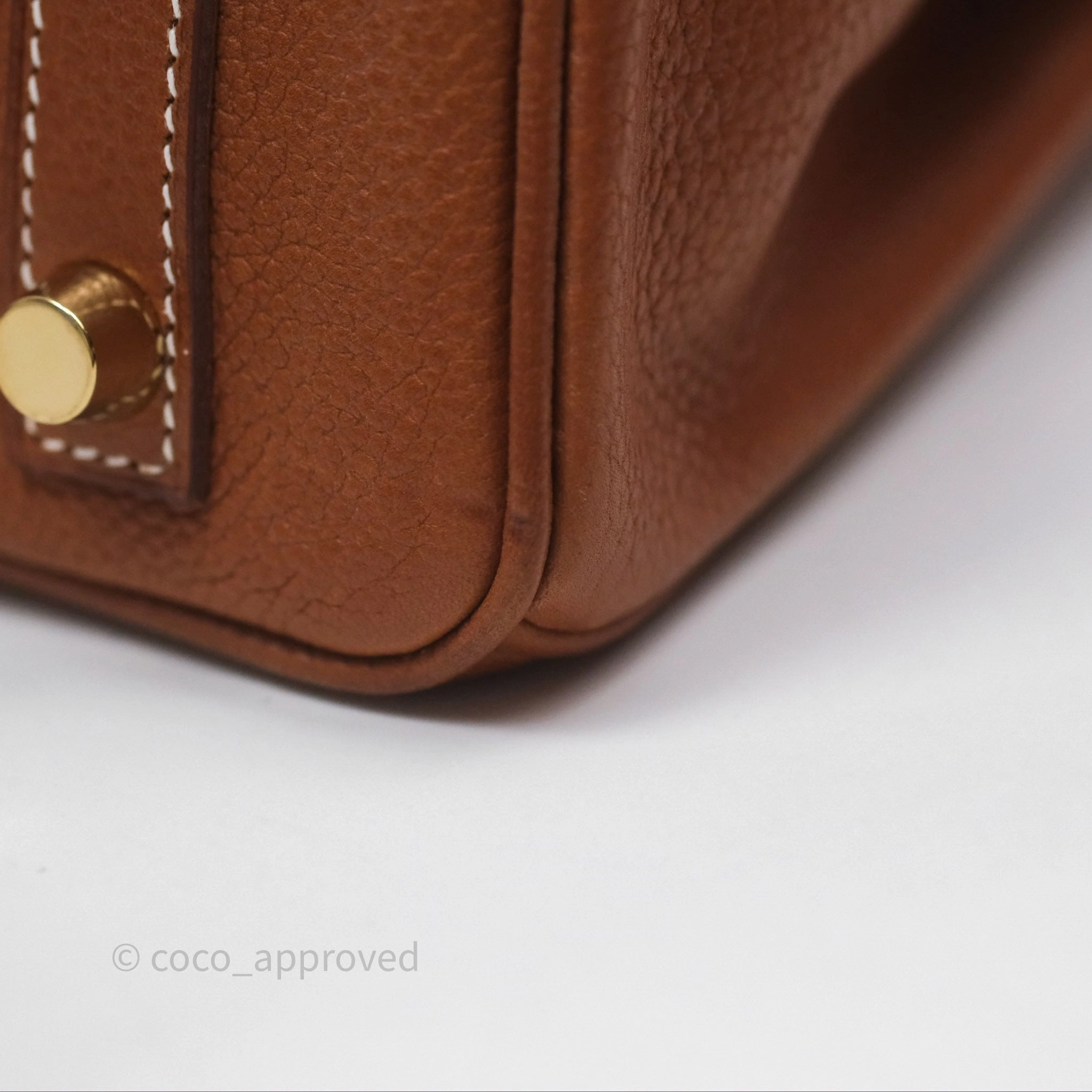- DM/Email To Purchase - Herms Birkin 25 Retourne Fauve 34 Barenia Gold Hardware