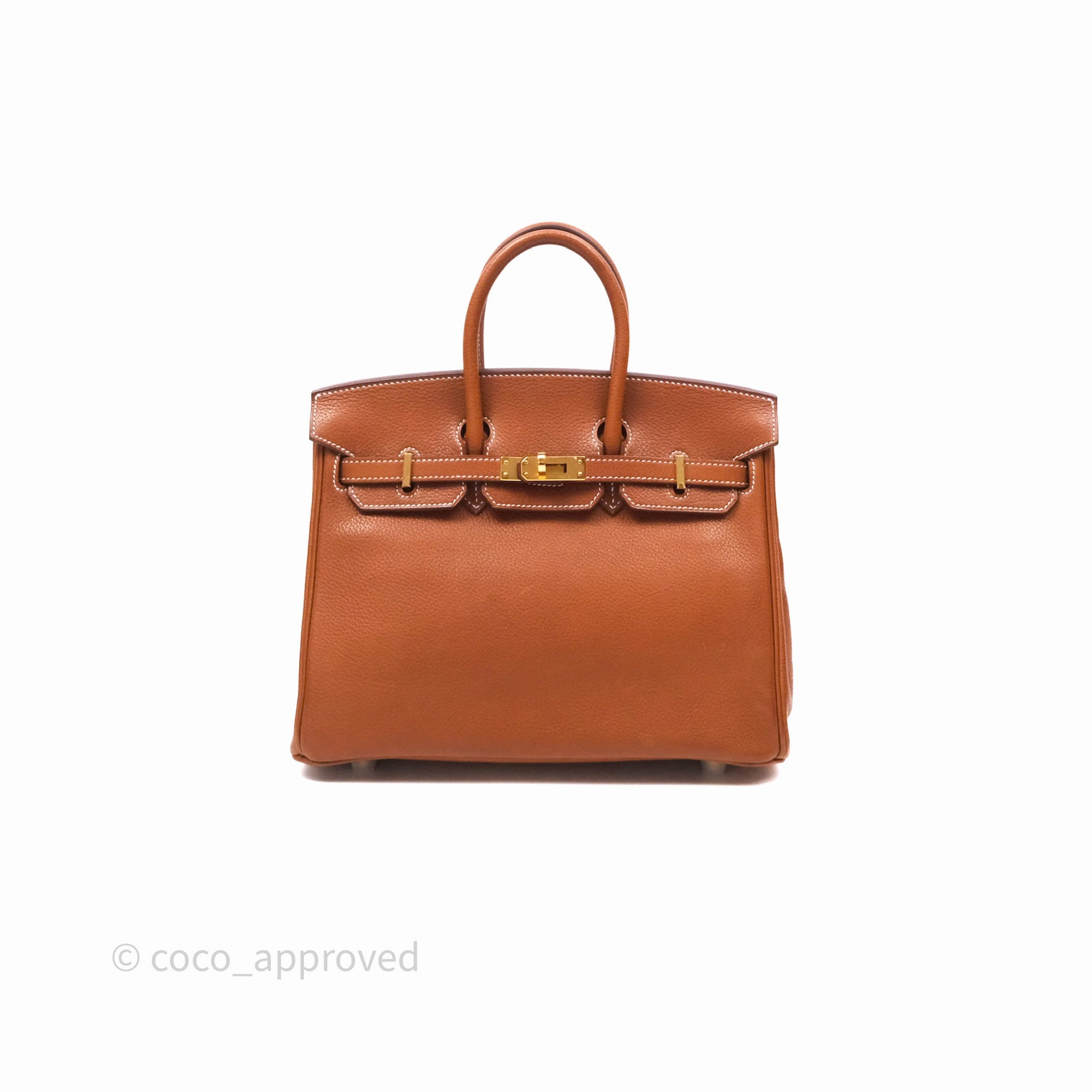 - DM/Email To Purchase - Herms Birkin 25 Retourne Fauve 34 Barenia Gold Hardware