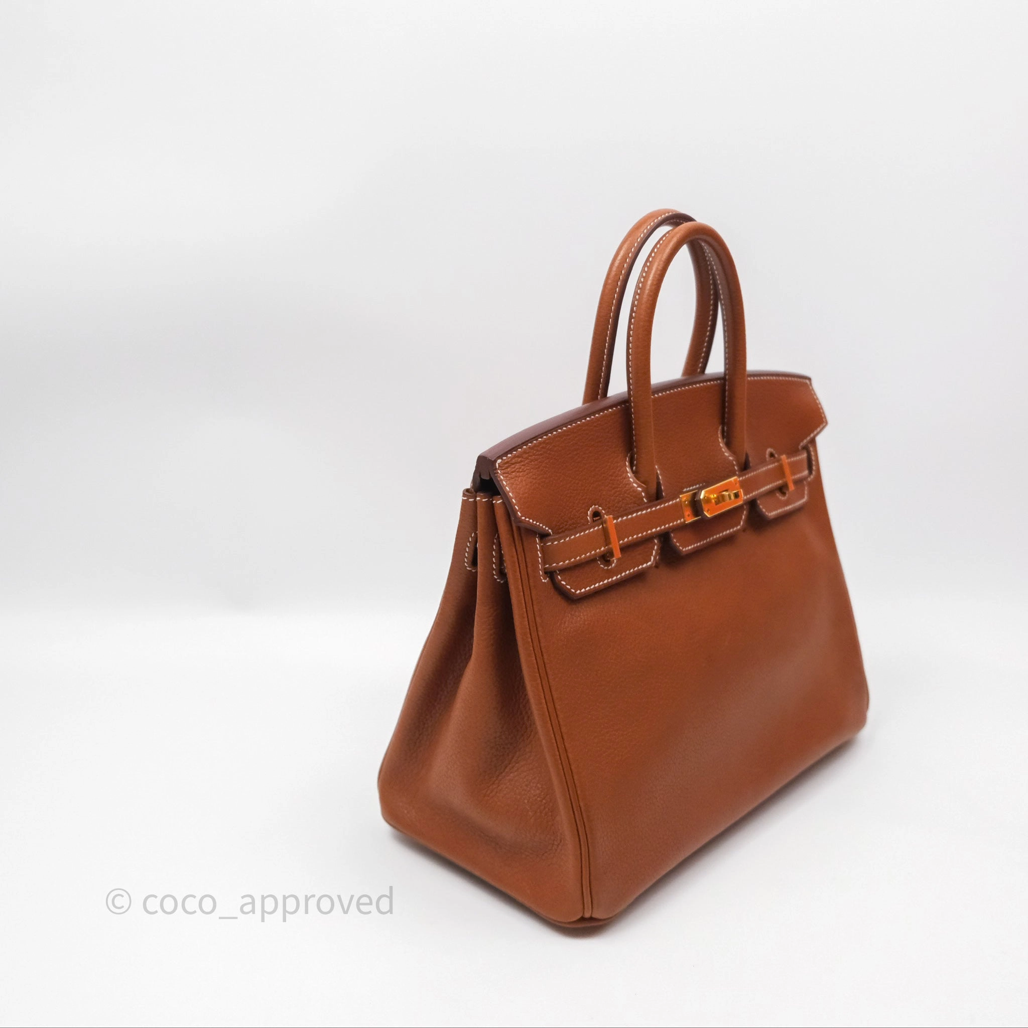 - DM/Email To Purchase - Herms Birkin 25 Retourne Fauve 34 Barenia Gold Hardware