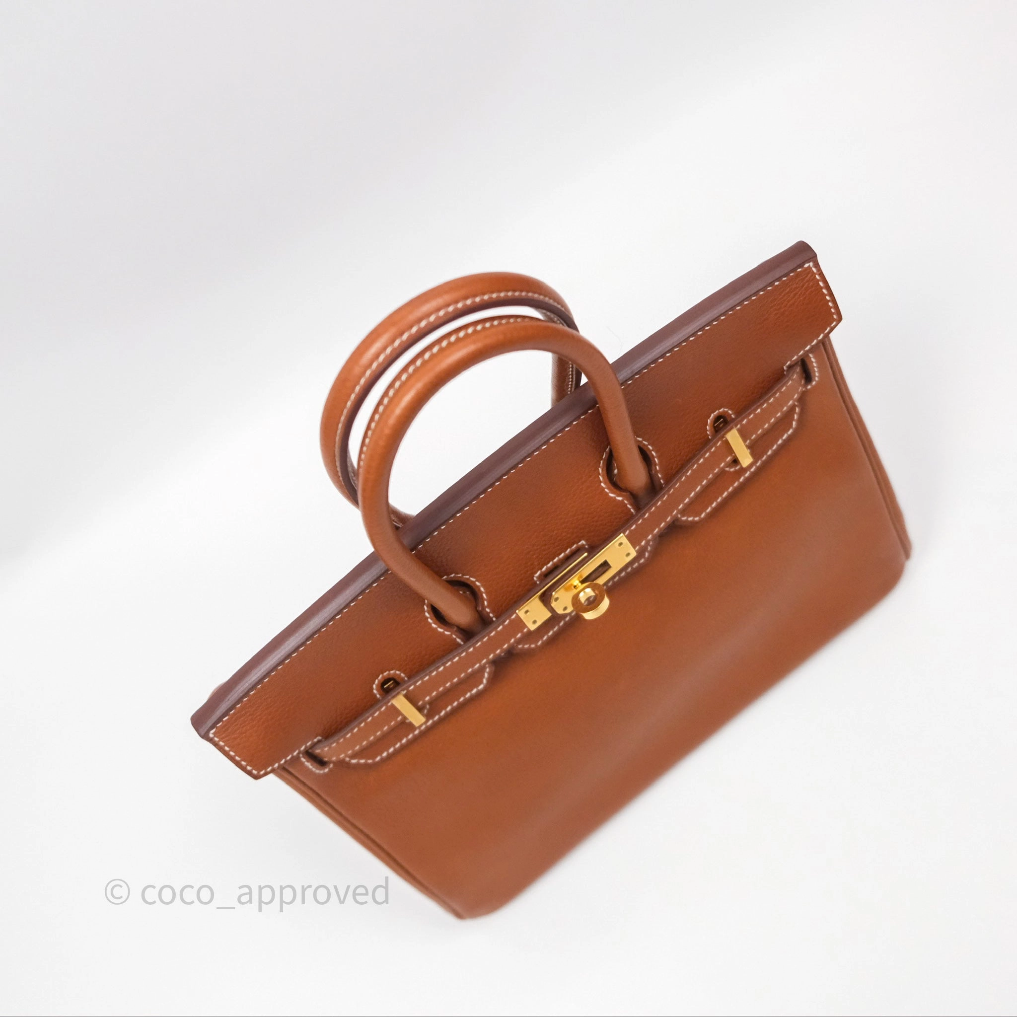 - DM/Email To Purchase - Herms Birkin 25 Retourne Fauve 34 Barenia Gold Hardware