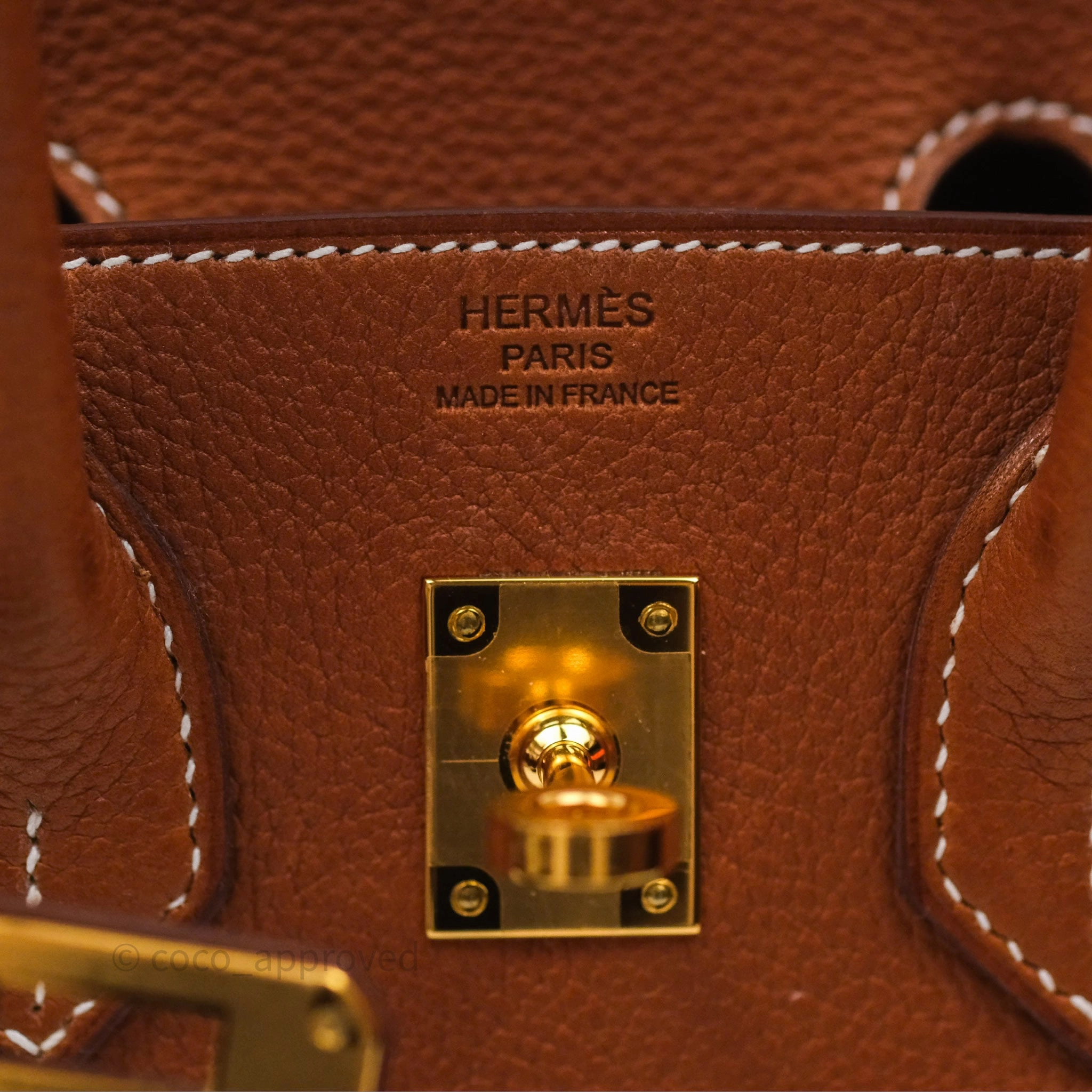 - DM/Email To Purchase - Herms Birkin 25 Retourne Fauve 34 Barenia Gold Hardware