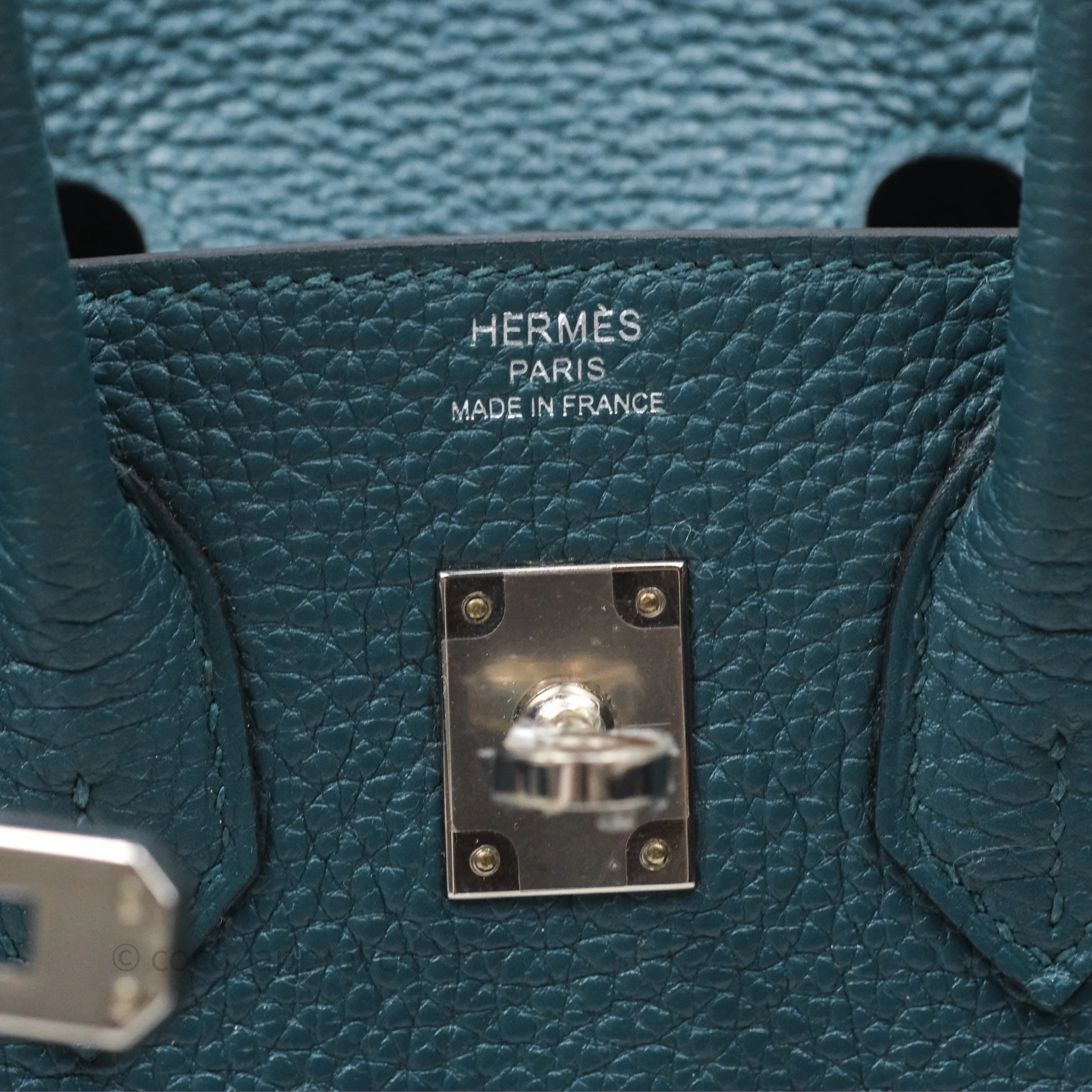 - DM/Email To Purchase - Herms Birkin 25 Retourne Vert Bosphore W0 / Bleu Ocan Z7 Togo Palladium Hardware