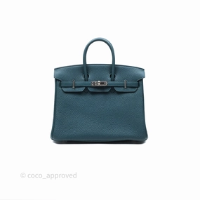 - DM/Email To Purchase - Herms Birkin 25 Retourne Vert Bosphore W0 / Bleu Ocan Z7 Togo Palladium Hardware