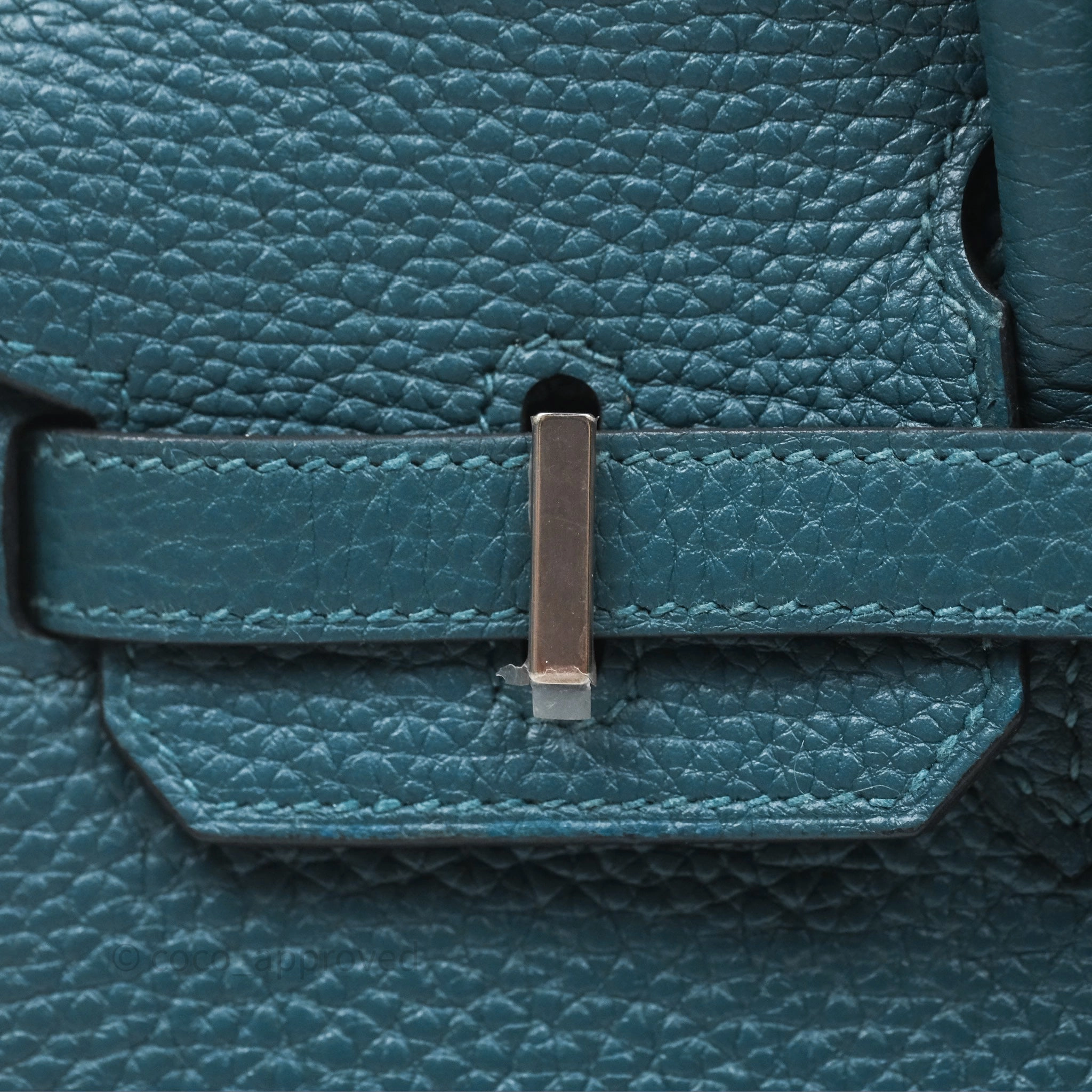 - DM/Email To Purchase - Herms Birkin 25 Retourne Vert Bosphore W0 / Bleu Ocan Z7 Togo Palladium Hardware