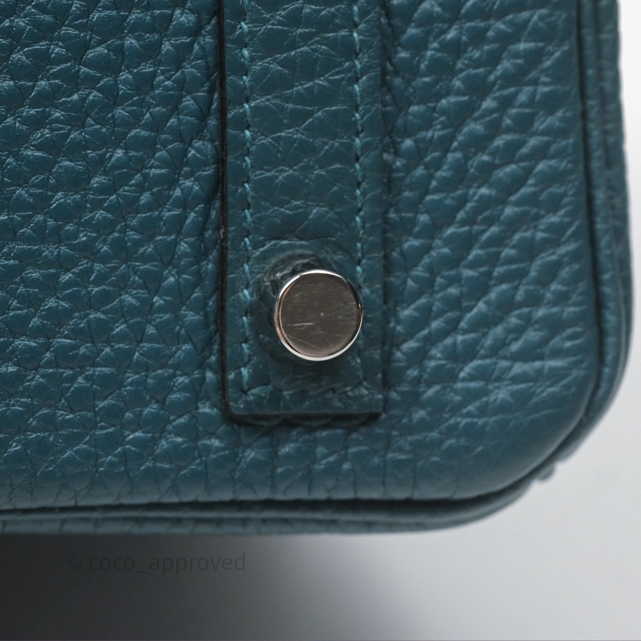 - DM/Email To Purchase - Herms Birkin 25 Retourne Vert Bosphore W0 / Bleu Ocan Z7 Togo Palladium Hardware