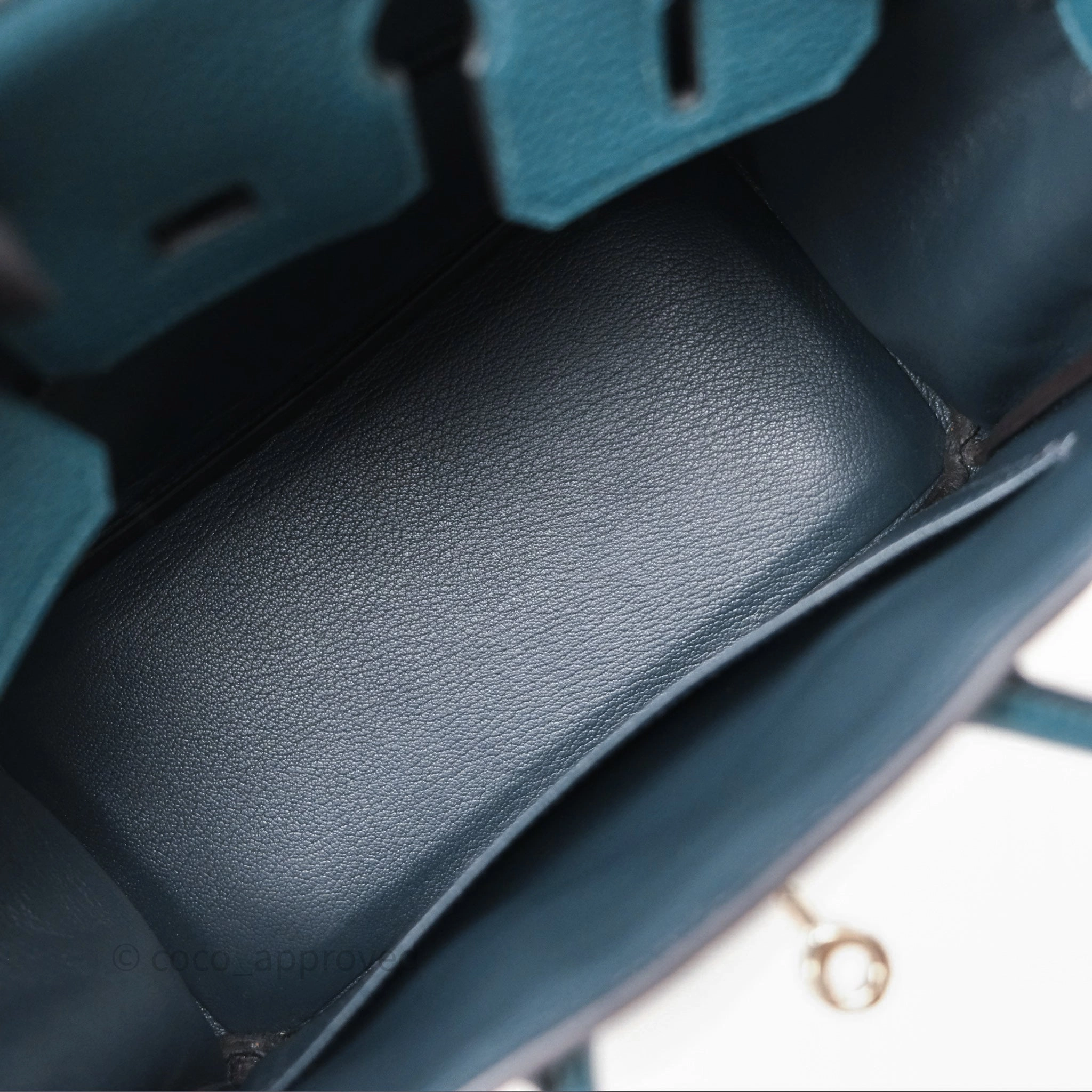 - DM/Email To Purchase - Herms Birkin 25 Retourne Vert Bosphore W0 / Bleu Ocan Z7 Togo Palladium Hardware