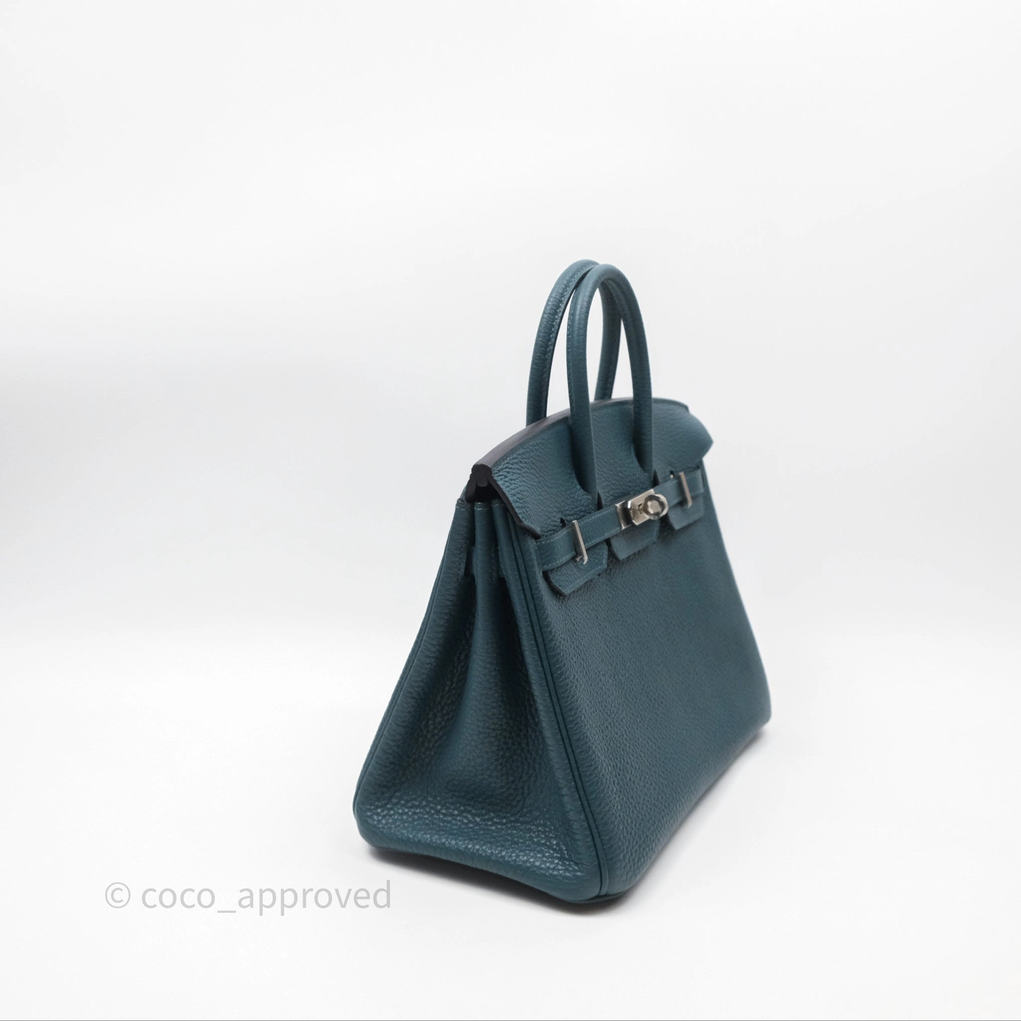 - DM/Email To Purchase - Herms Birkin 25 Retourne Vert Bosphore W0 / Bleu Ocan Z7 Togo Palladium Hardware