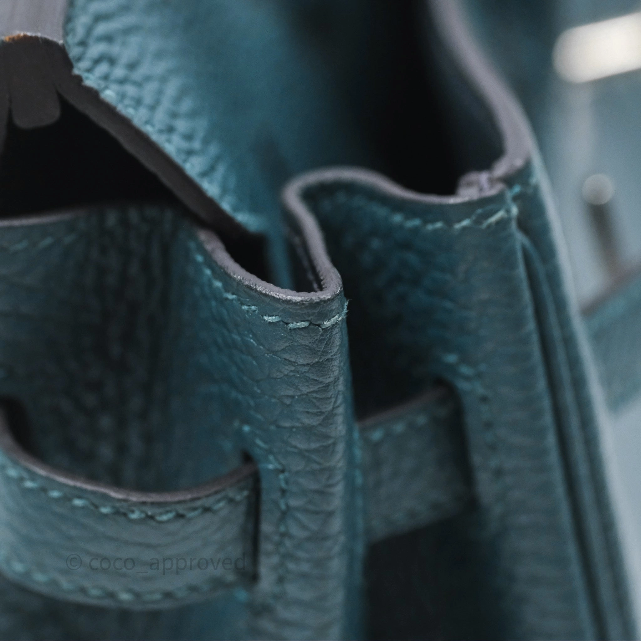 - DM/Email To Purchase - Herms Birkin 25 Retourne Vert Bosphore W0 / Bleu Ocan Z7 Togo Palladium Hardware