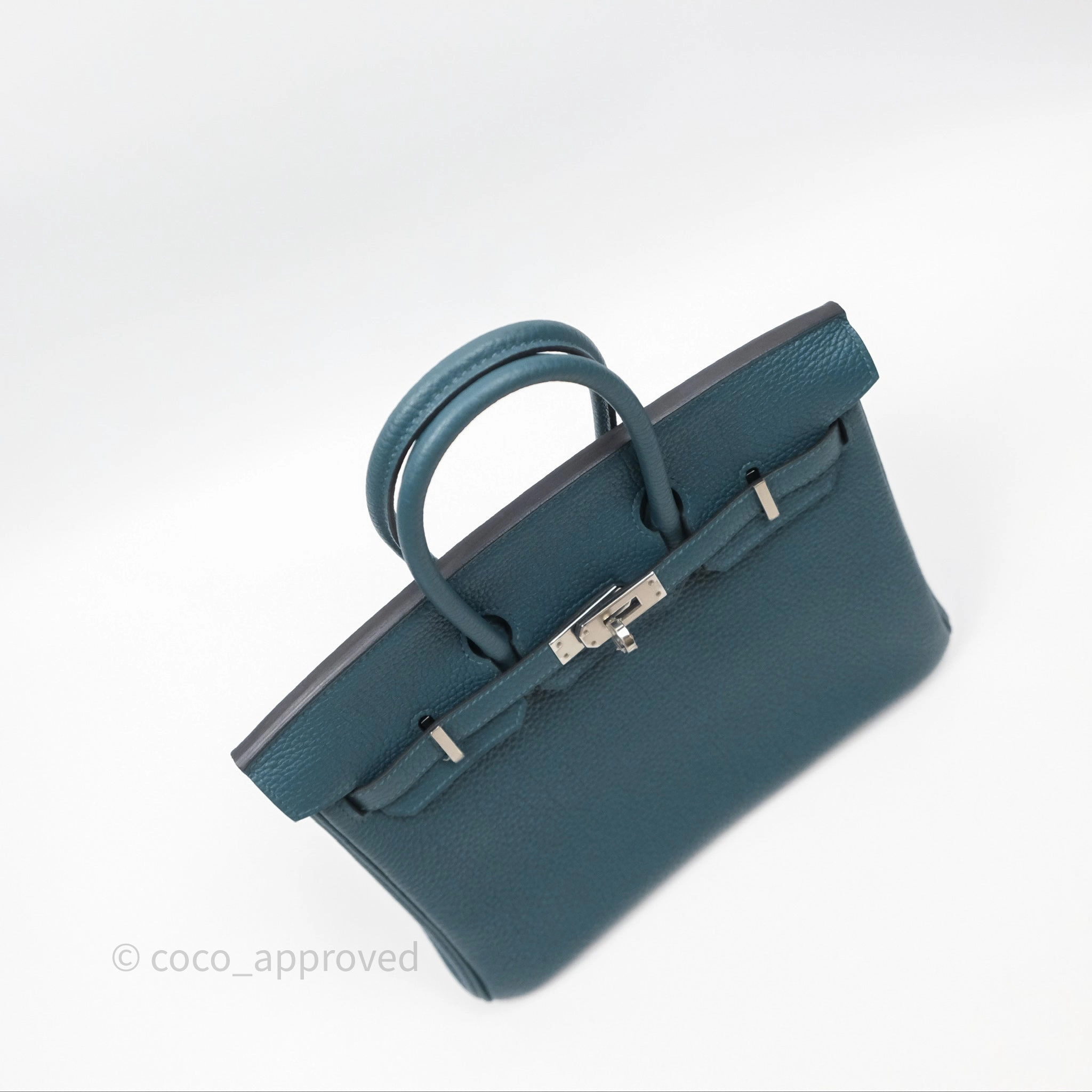 - DM/Email To Purchase - Herms Birkin 25 Retourne Vert Bosphore W0 / Bleu Ocan Z7 Togo Palladium Hardware