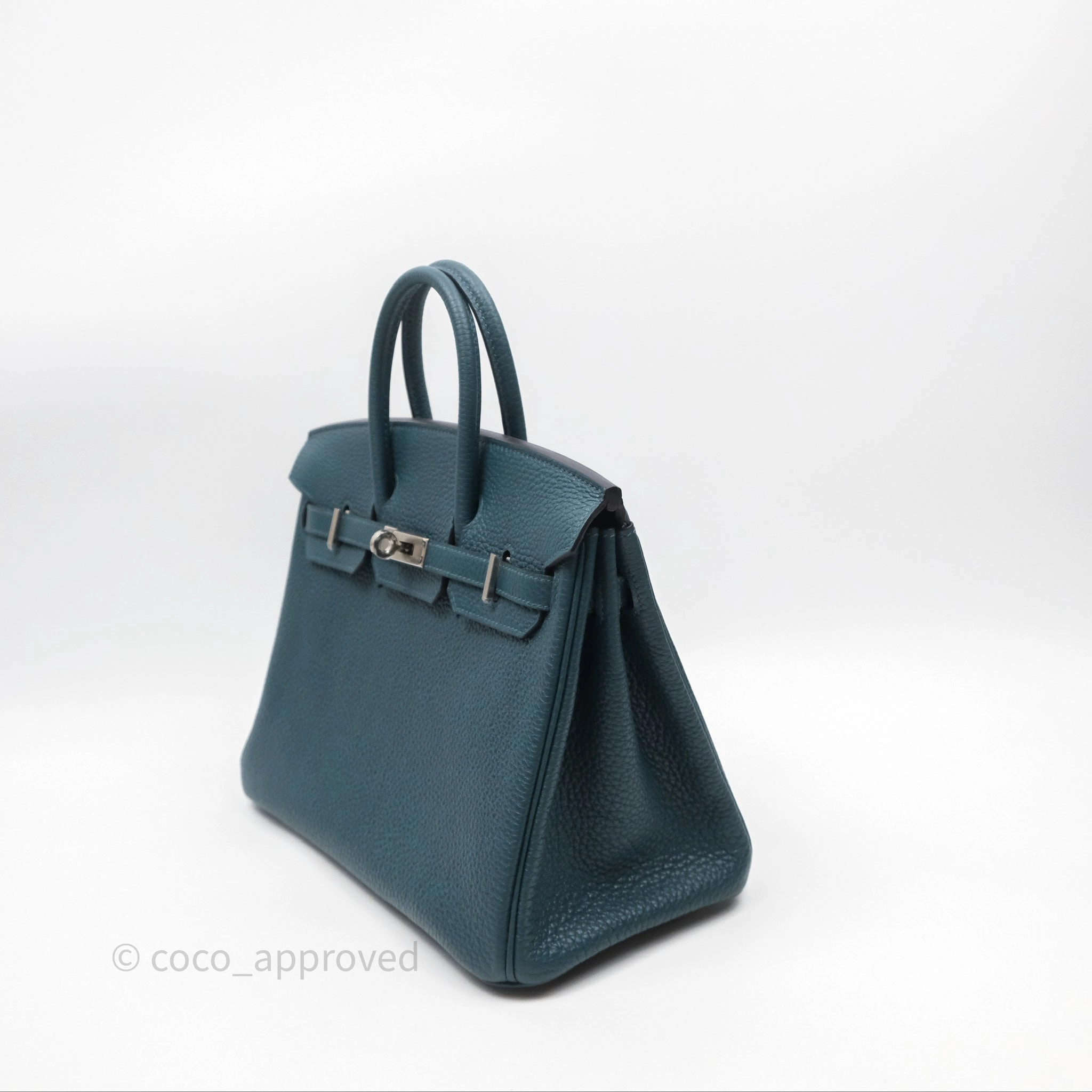 - DM/Email To Purchase - Herms Birkin 25 Retourne Vert Bosphore W0 / Bleu Ocan Z7 Togo Palladium Hardware