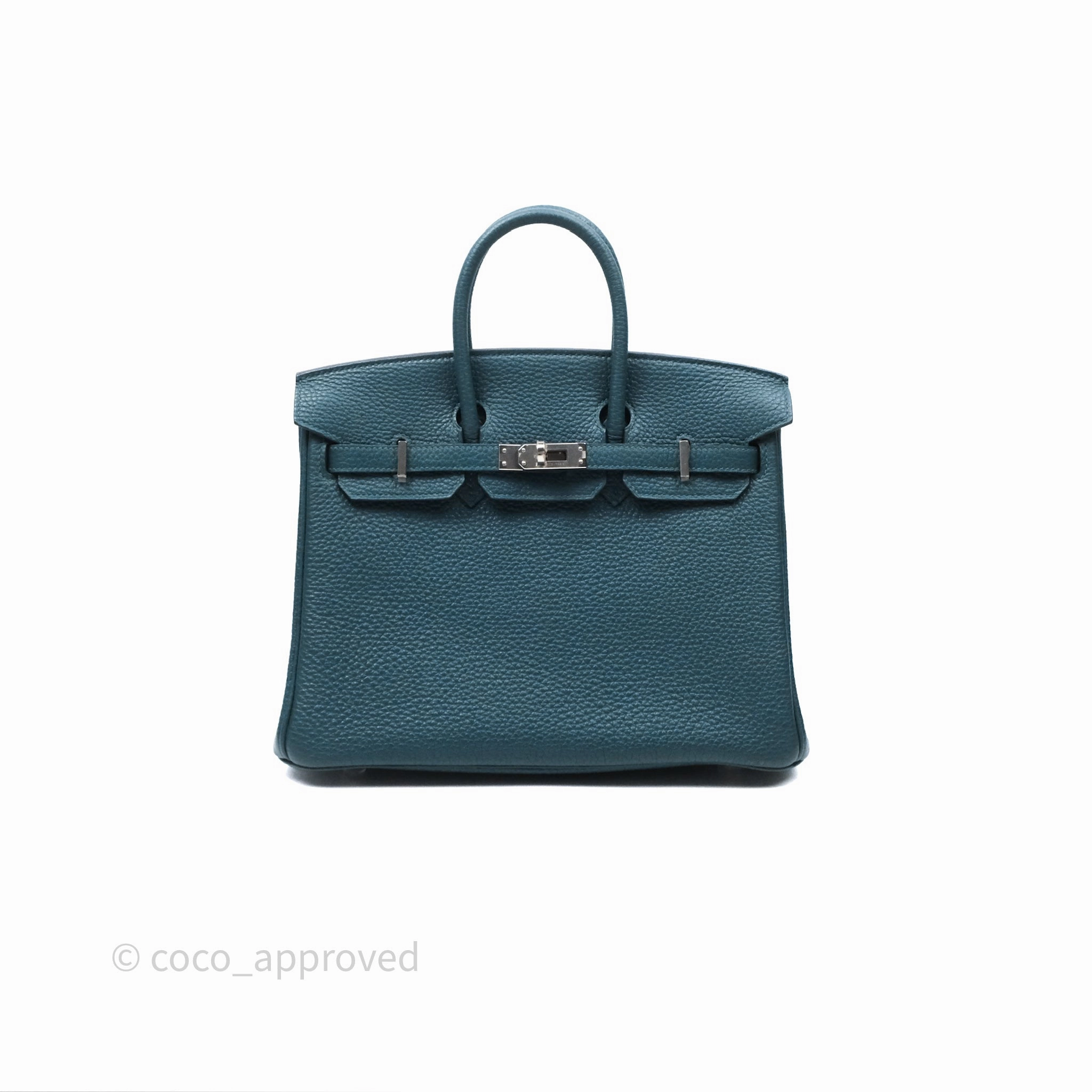 - DM/Email To Purchase - Herms Birkin 25 Retourne Vert Bosphore W0 / Bleu Ocan Z7 Togo Palladium Hardware