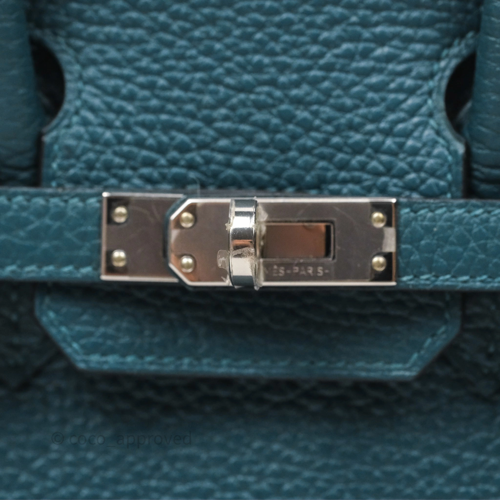 - DM/Email To Purchase - Herms Birkin 25 Retourne Vert Bosphore W0 / Bleu Ocan Z7 Togo Palladium Hardware