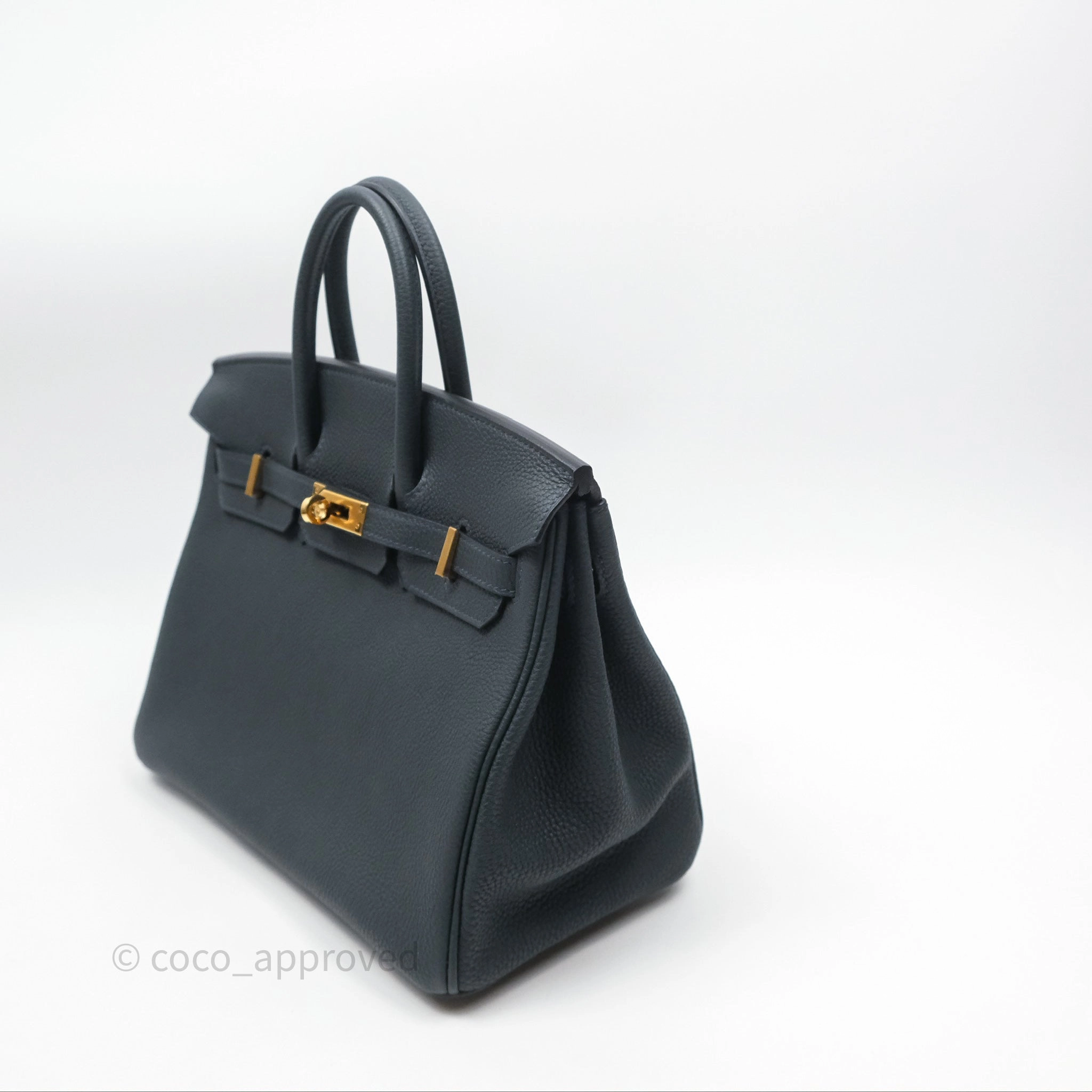 - DM/Email To Purchase - Herms Birkin 25 Retourne Vert Rousseau V0 Togo Gold Hardware