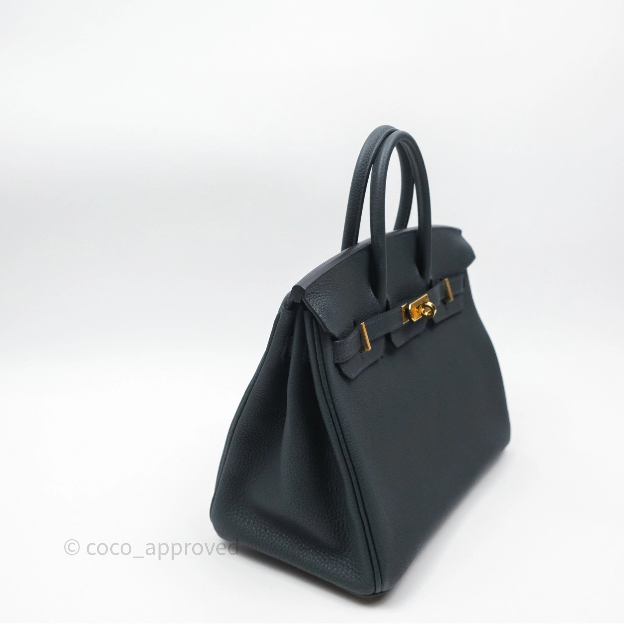 - DM/Email To Purchase - Herms Birkin 25 Retourne Vert Rousseau V0 Togo Gold Hardware