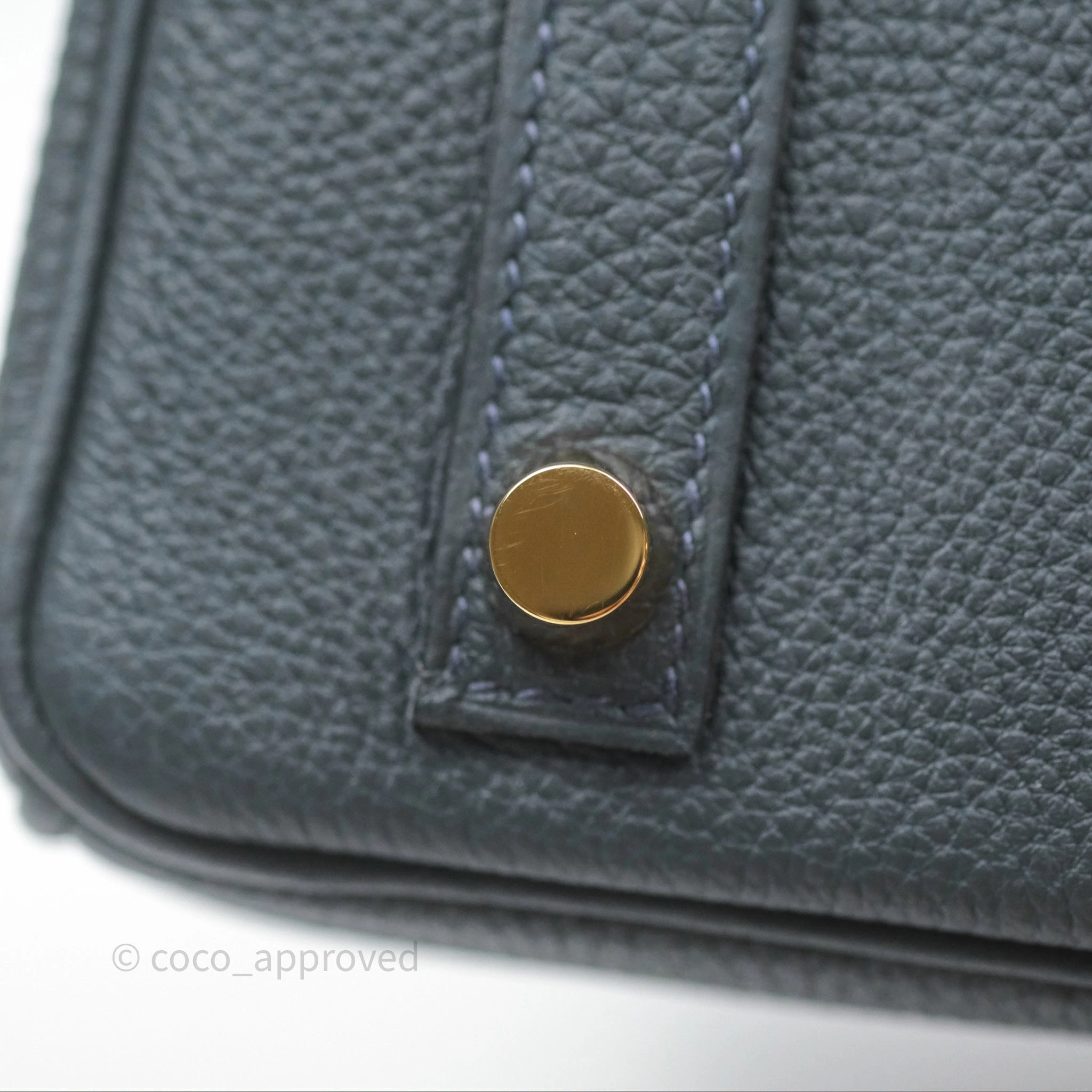 - DM/Email To Purchase - Herms Birkin 25 Retourne Vert Rousseau V0 Togo Gold Hardware