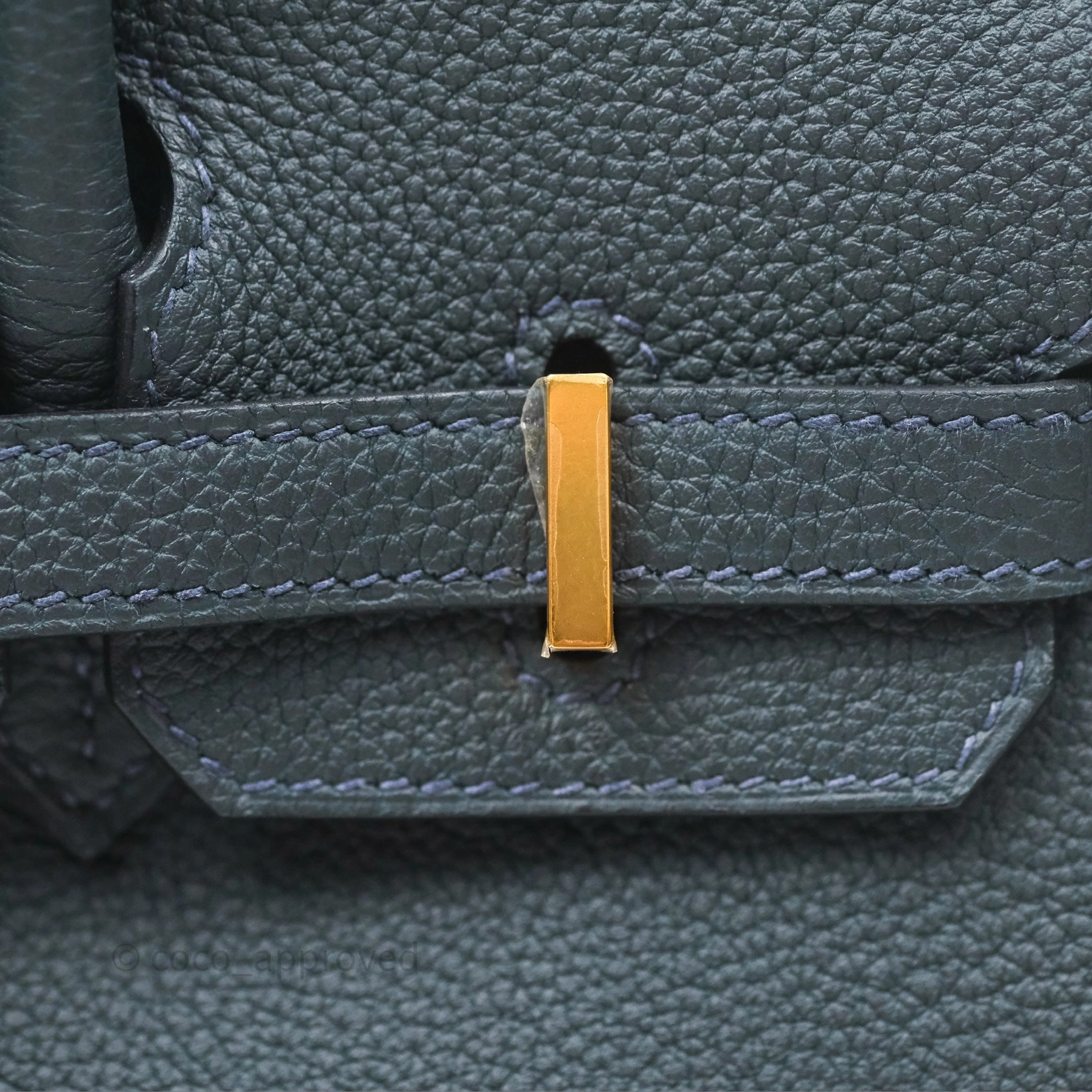 - DM/Email To Purchase - Herms Birkin 25 Retourne Vert Rousseau V0 Togo Gold Hardware