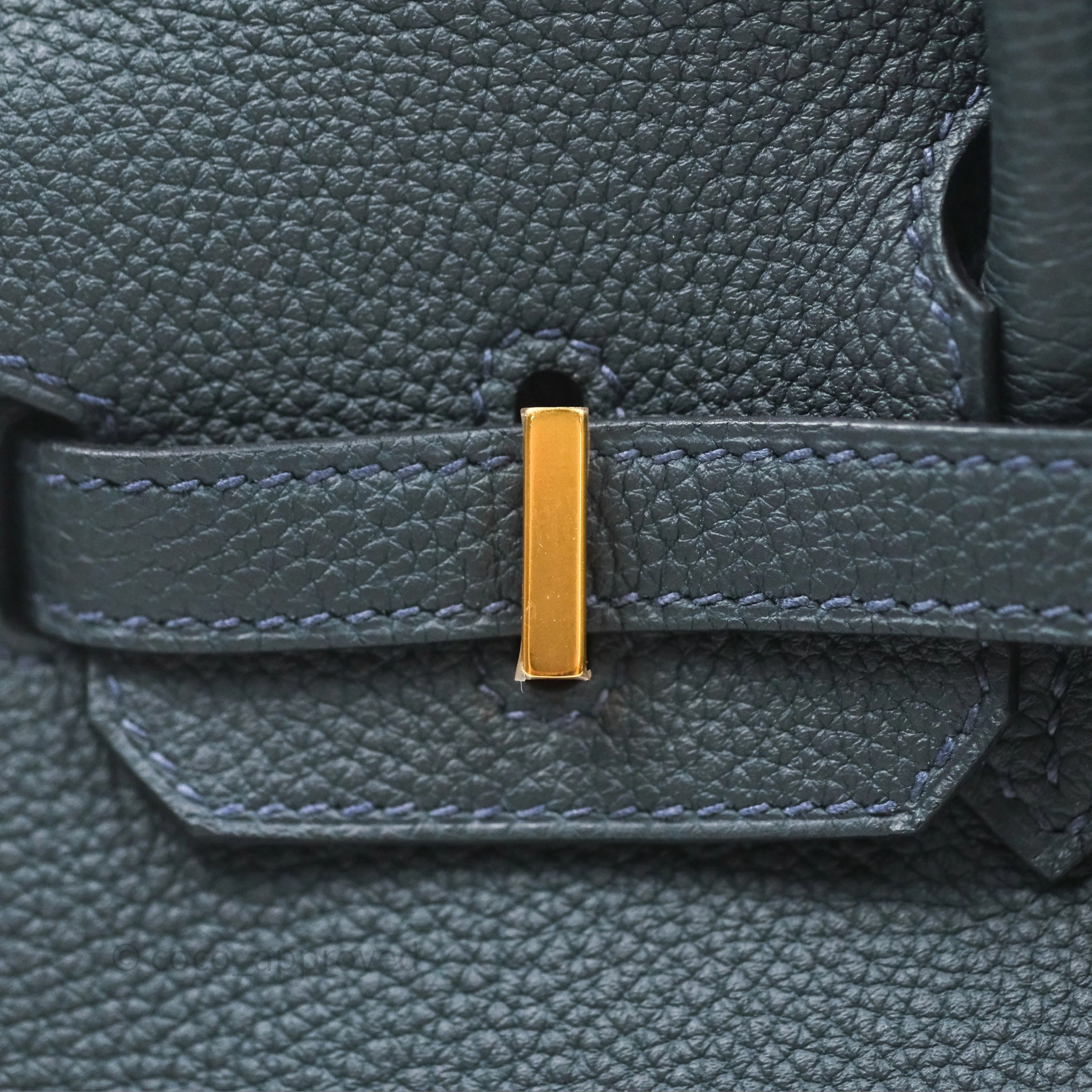 - DM/Email To Purchase - Herms Birkin 25 Retourne Vert Rousseau V0 Togo Gold Hardware