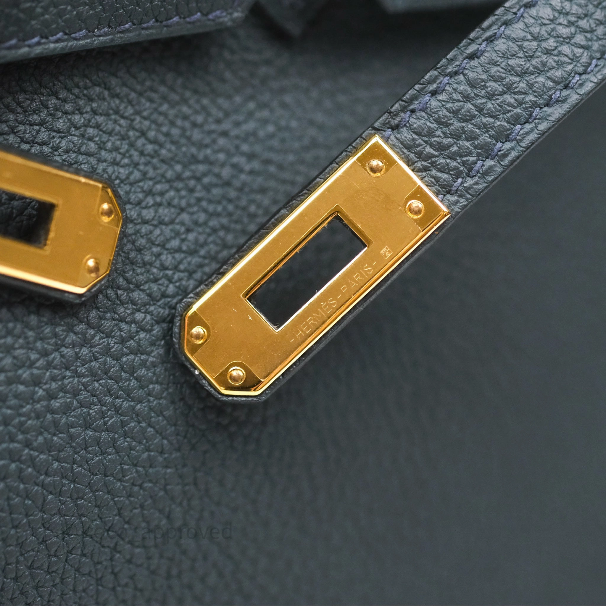 - DM/Email To Purchase - Herms Birkin 25 Retourne Vert Rousseau V0 Togo Gold Hardware