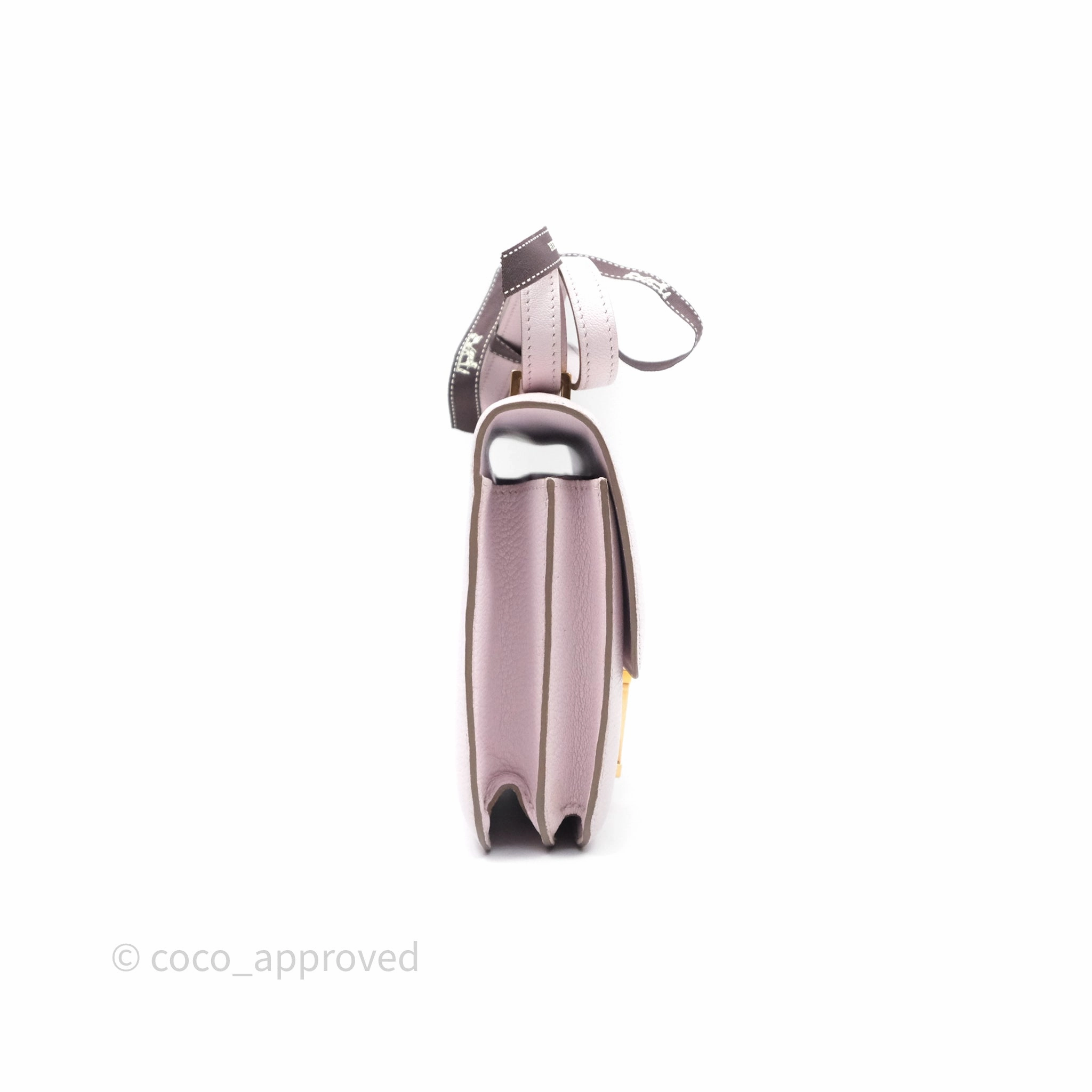 - DM/Email To Purchase - Herms Constance Mini 18cm Mauve Pale Chevre Mysore Rose Gold Hardware