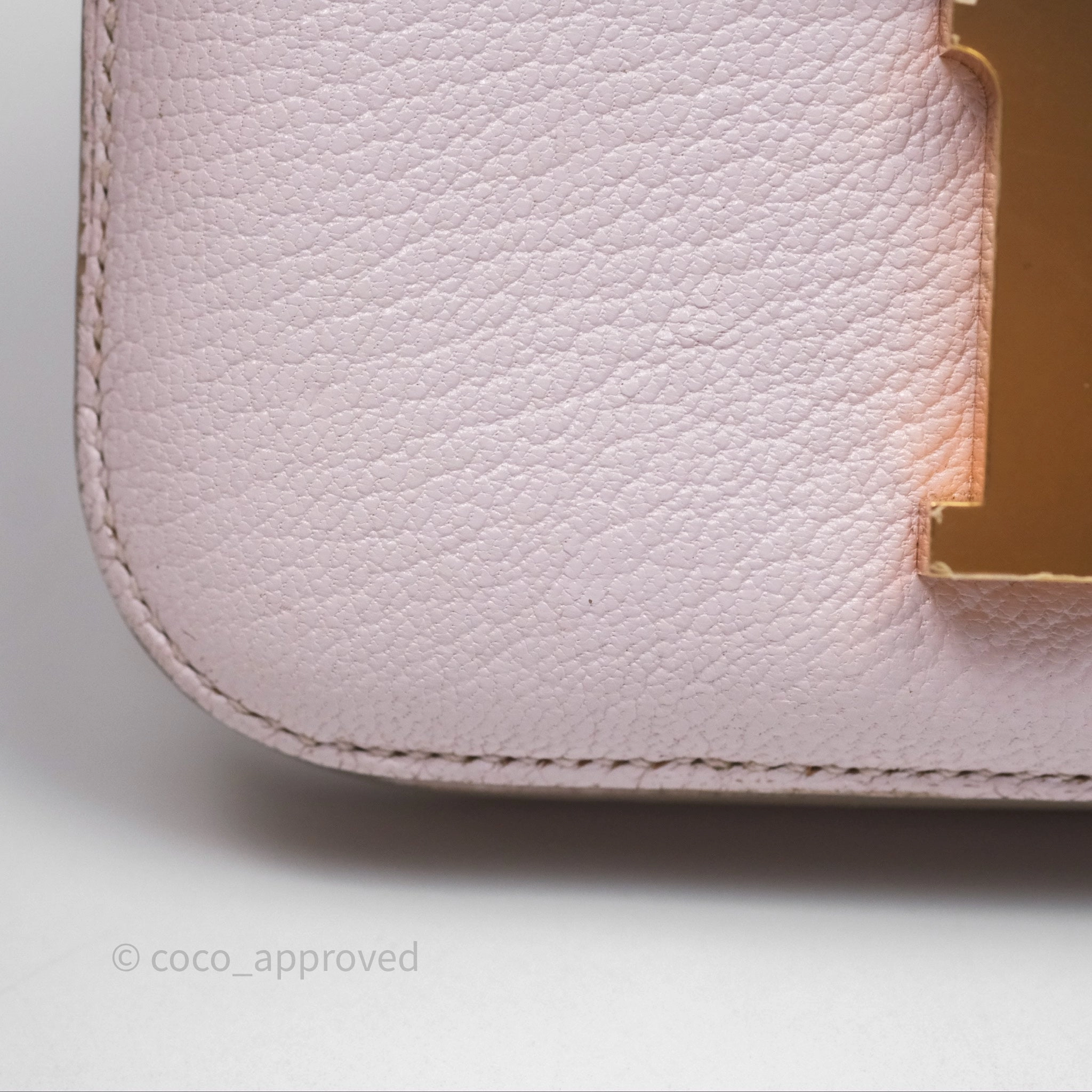 - DM/Email To Purchase - Herms Constance Mini 18cm Mauve Pale Chevre Mysore Rose Gold Hardware