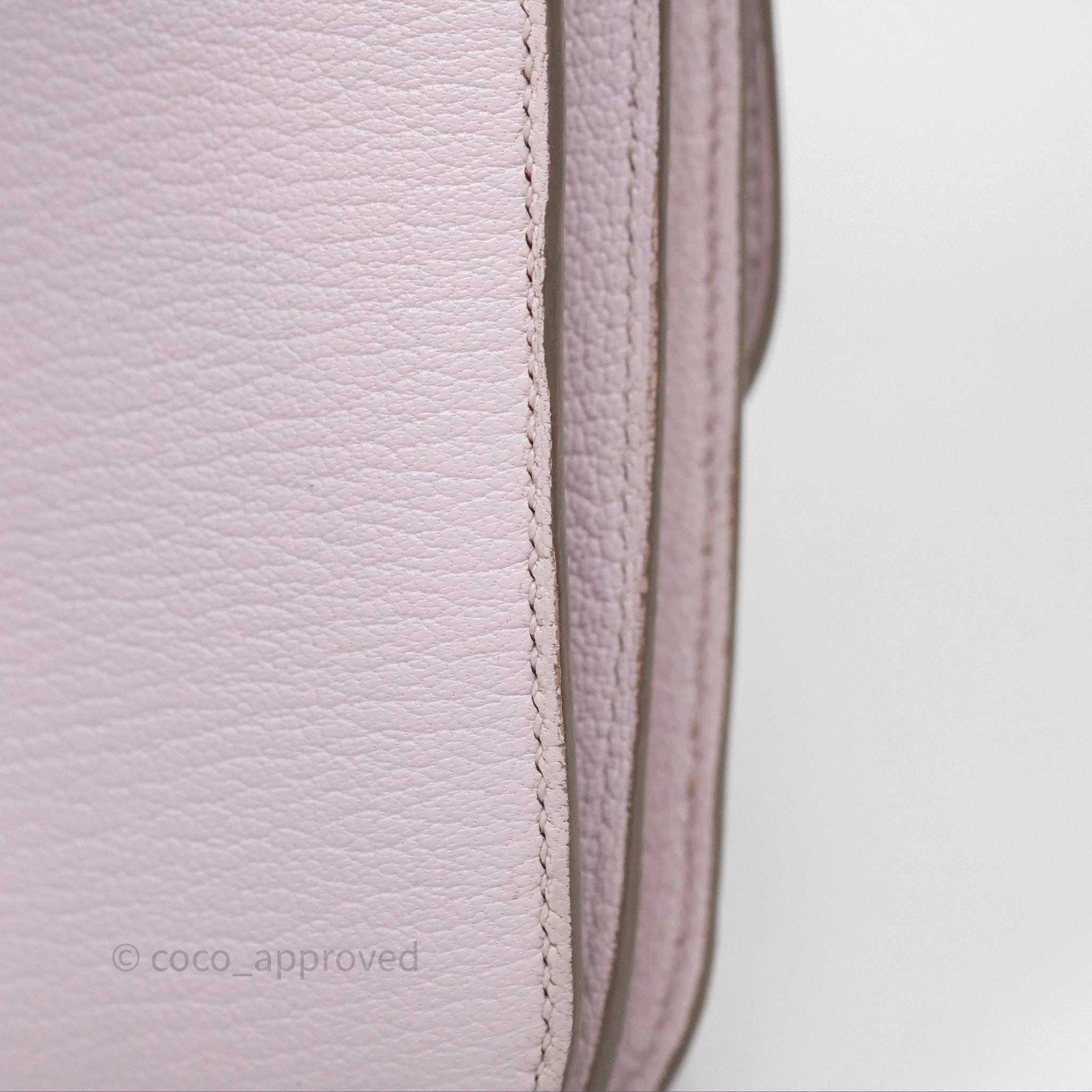 - DM/Email To Purchase - Herms Constance Mini 18cm Mauve Pale Chevre Mysore Rose Gold Hardware