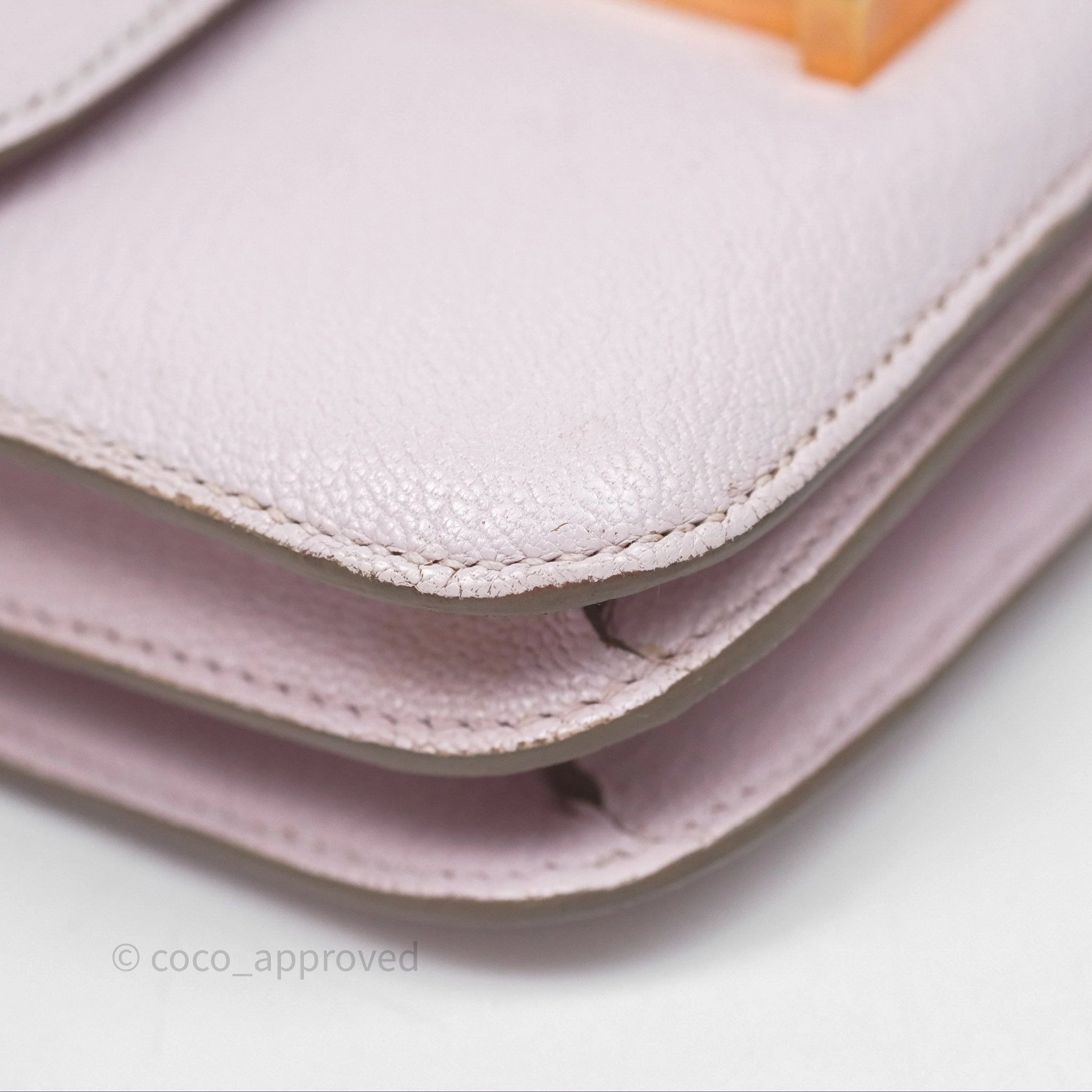 - DM/Email To Purchase - Herms Constance Mini 18cm Mauve Pale Chevre Mysore Rose Gold Hardware