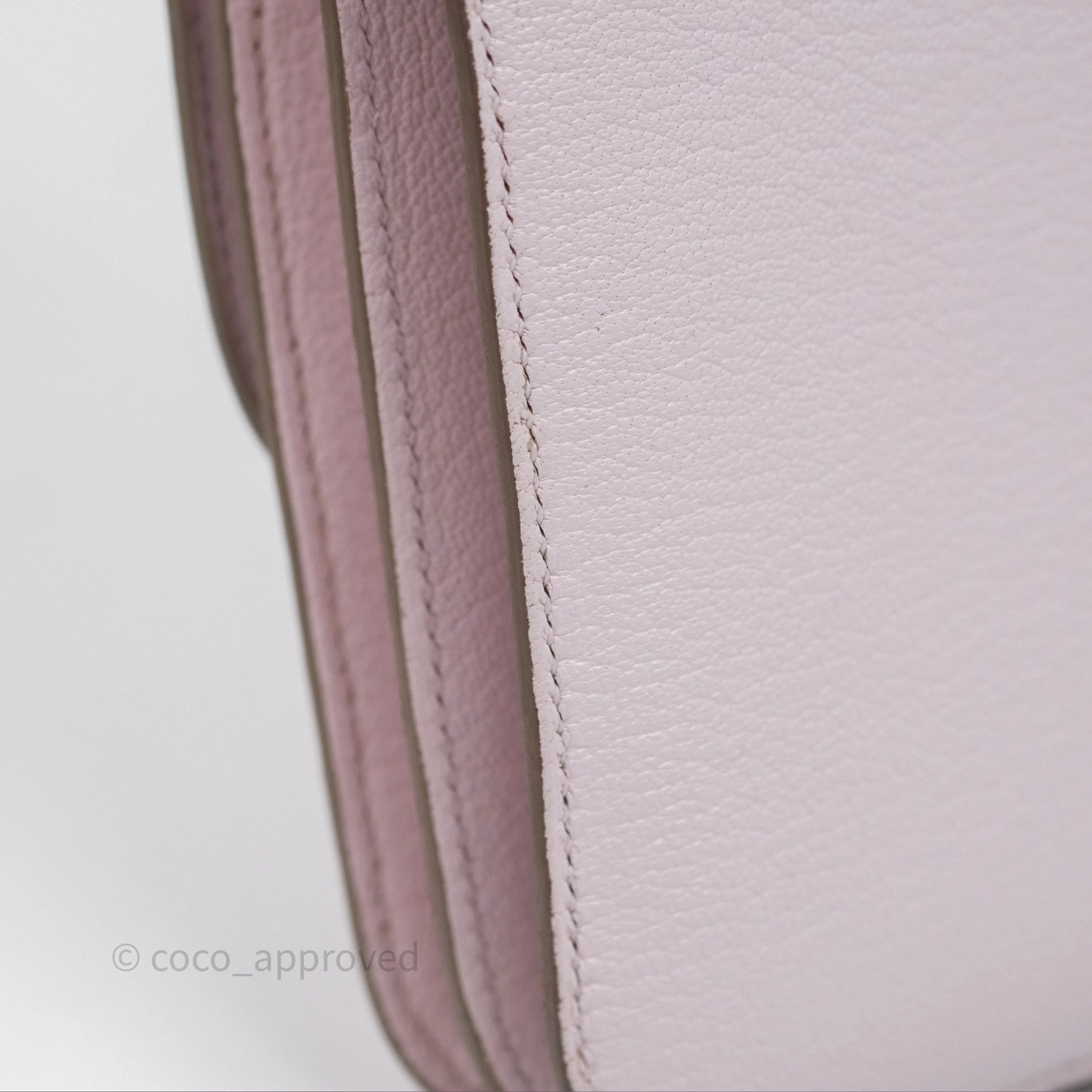- DM/Email To Purchase - Herms Constance Mini 18cm Mauve Pale Chevre Mysore Rose Gold Hardware