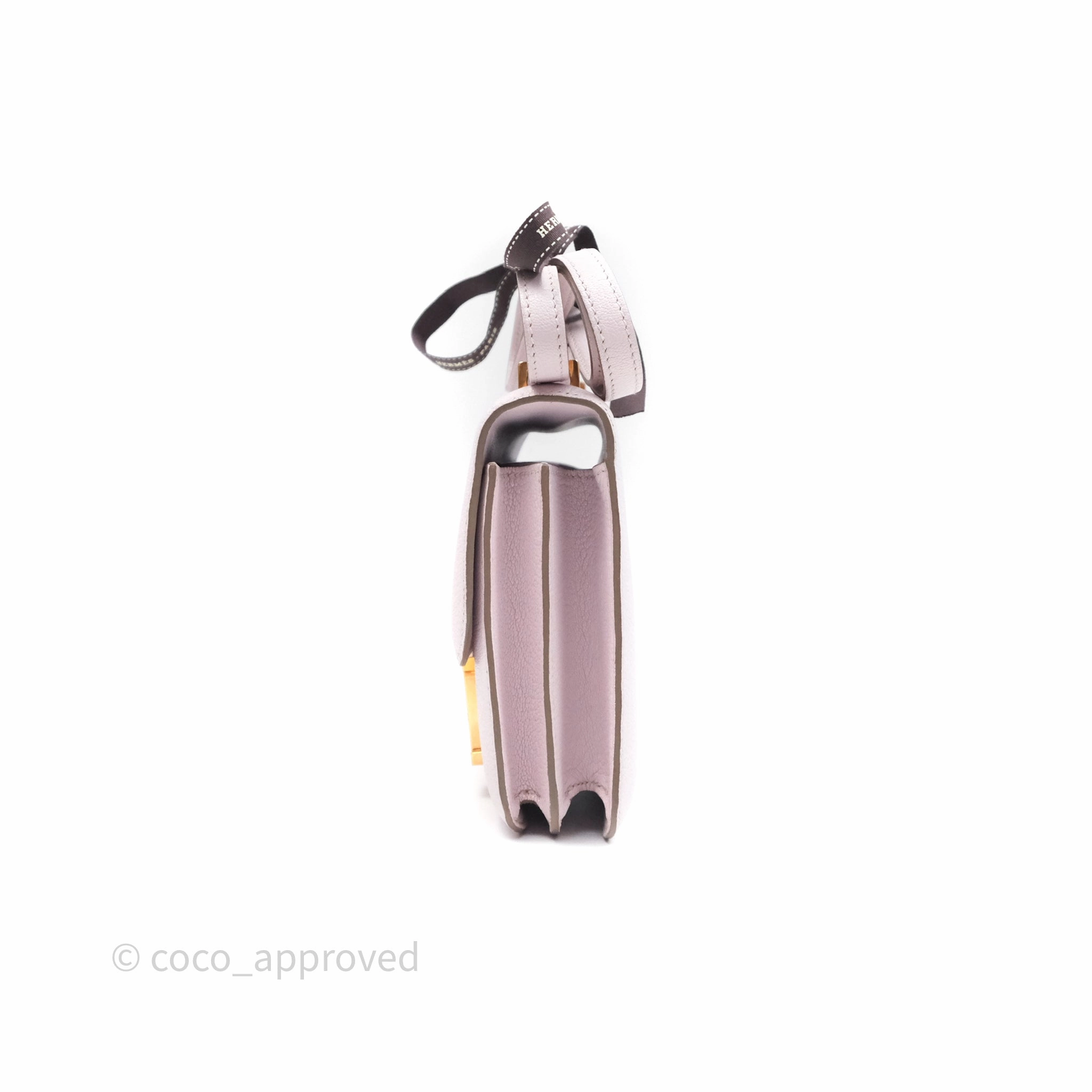 - DM/Email To Purchase - Herms Constance Mini 18cm Mauve Pale Chevre Mysore Rose Gold Hardware