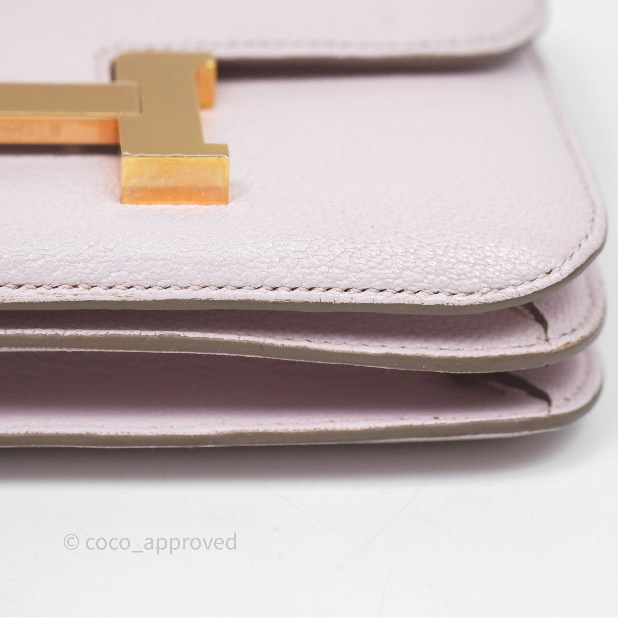 - DM/Email To Purchase - Herms Constance Mini 18cm Mauve Pale Chevre Mysore Rose Gold Hardware
