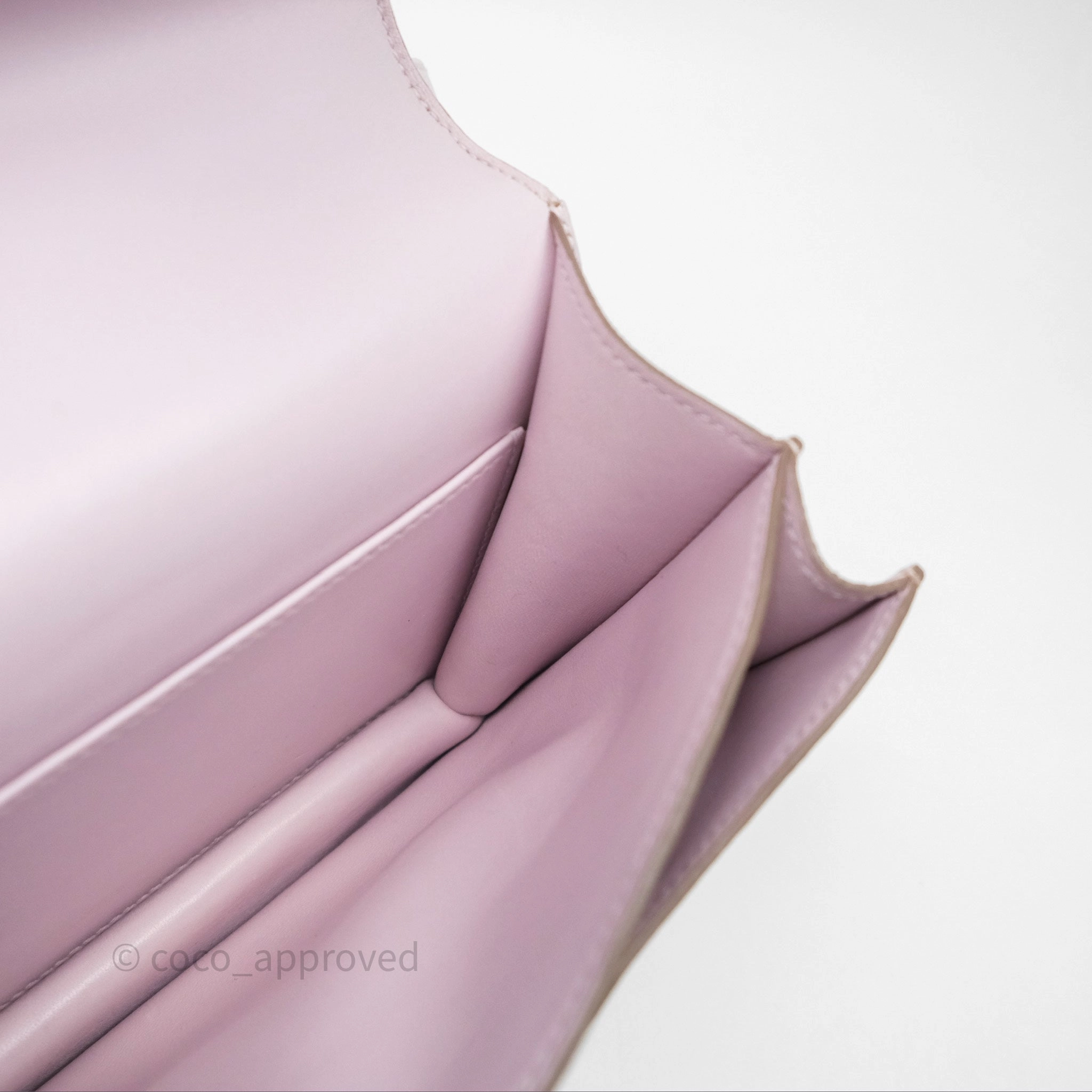 - DM/Email To Purchase - Herms Constance Mini 18cm Mauve Pale Chevre Mysore Rose Gold Hardware