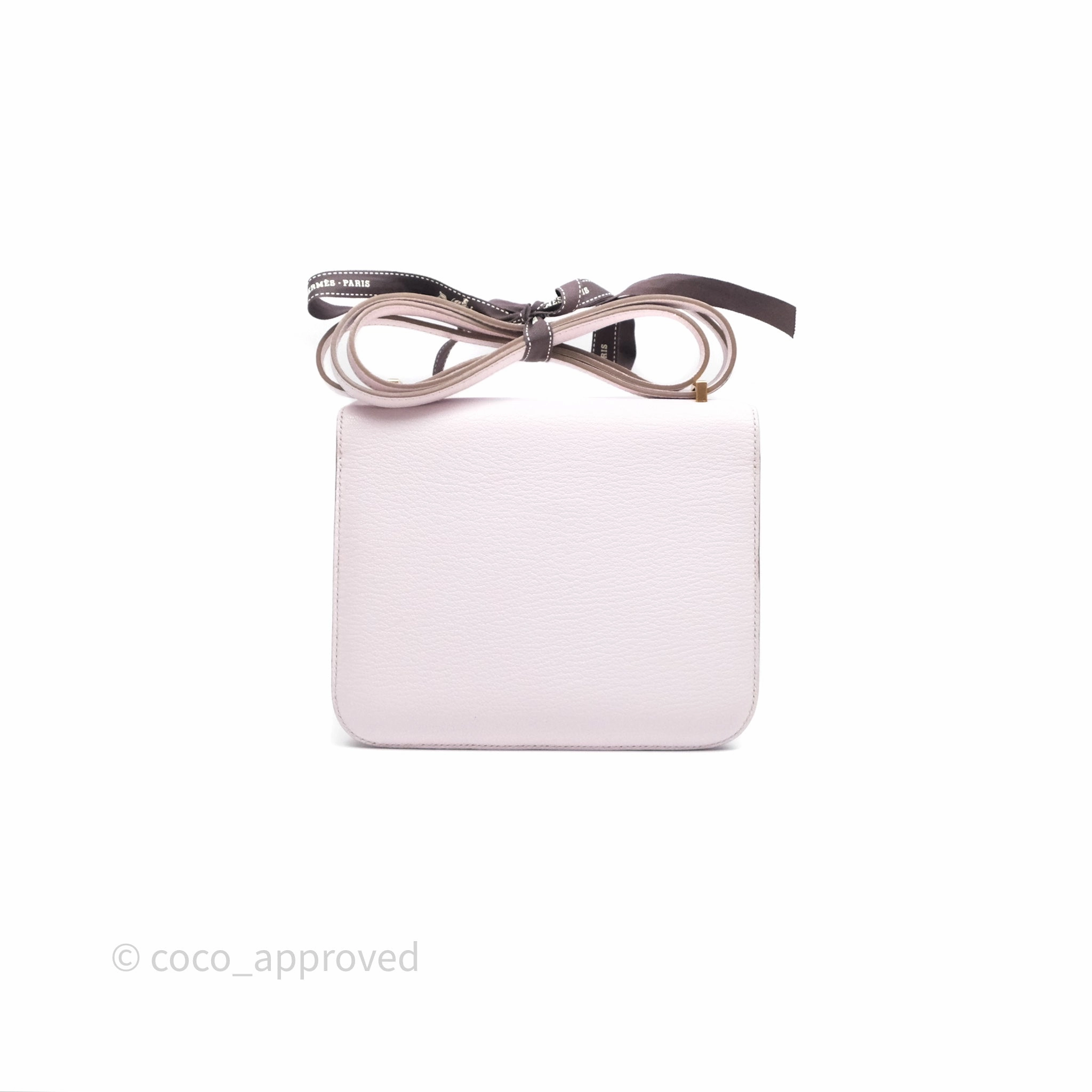 - DM/Email To Purchase - Herms Constance Mini 18cm Mauve Pale Chevre Mysore Rose Gold Hardware
