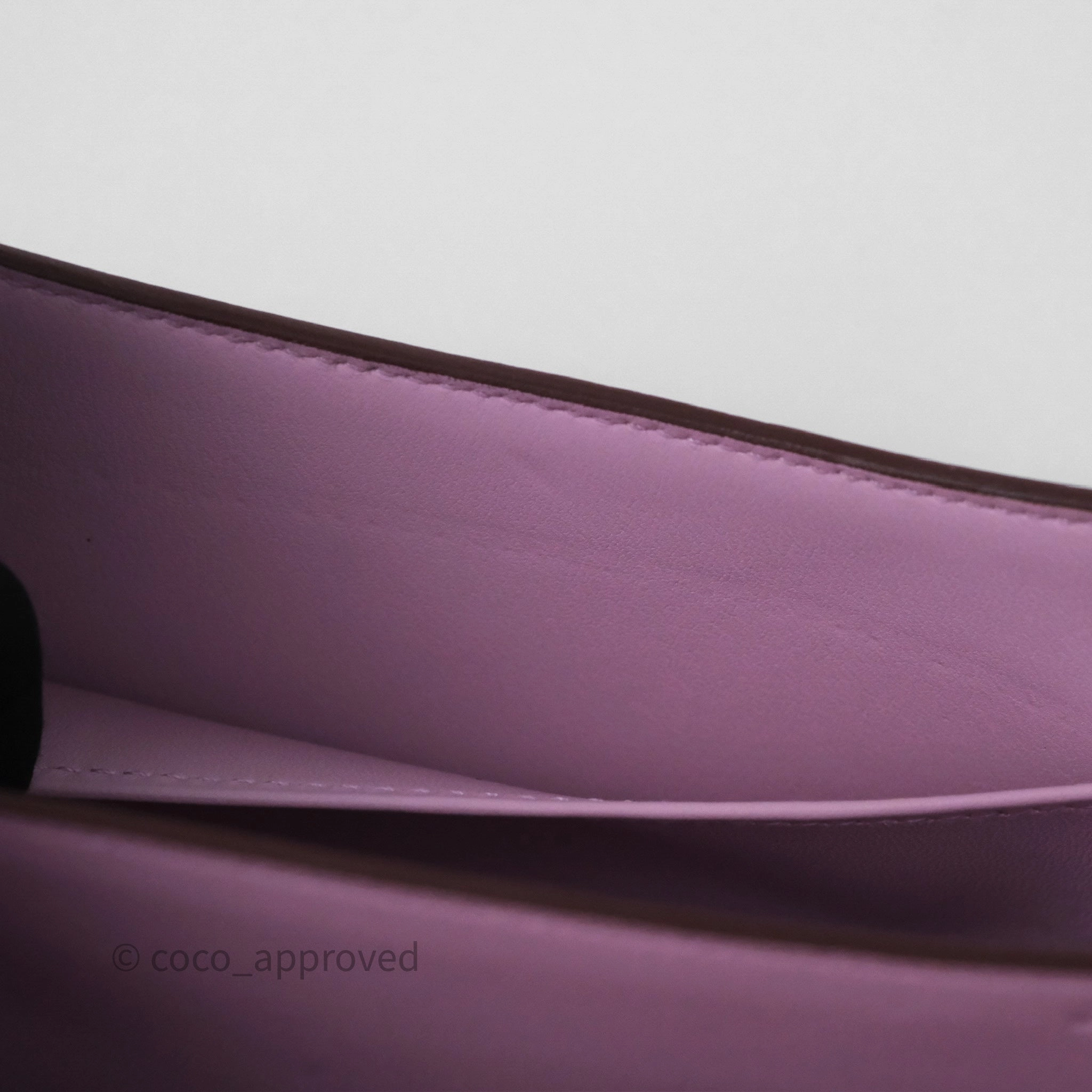 - DM/Email To Purchase - Herms Constance Mini 18cm Mauve Sylvestre X9 Chevre Mysore Palladium Hardware