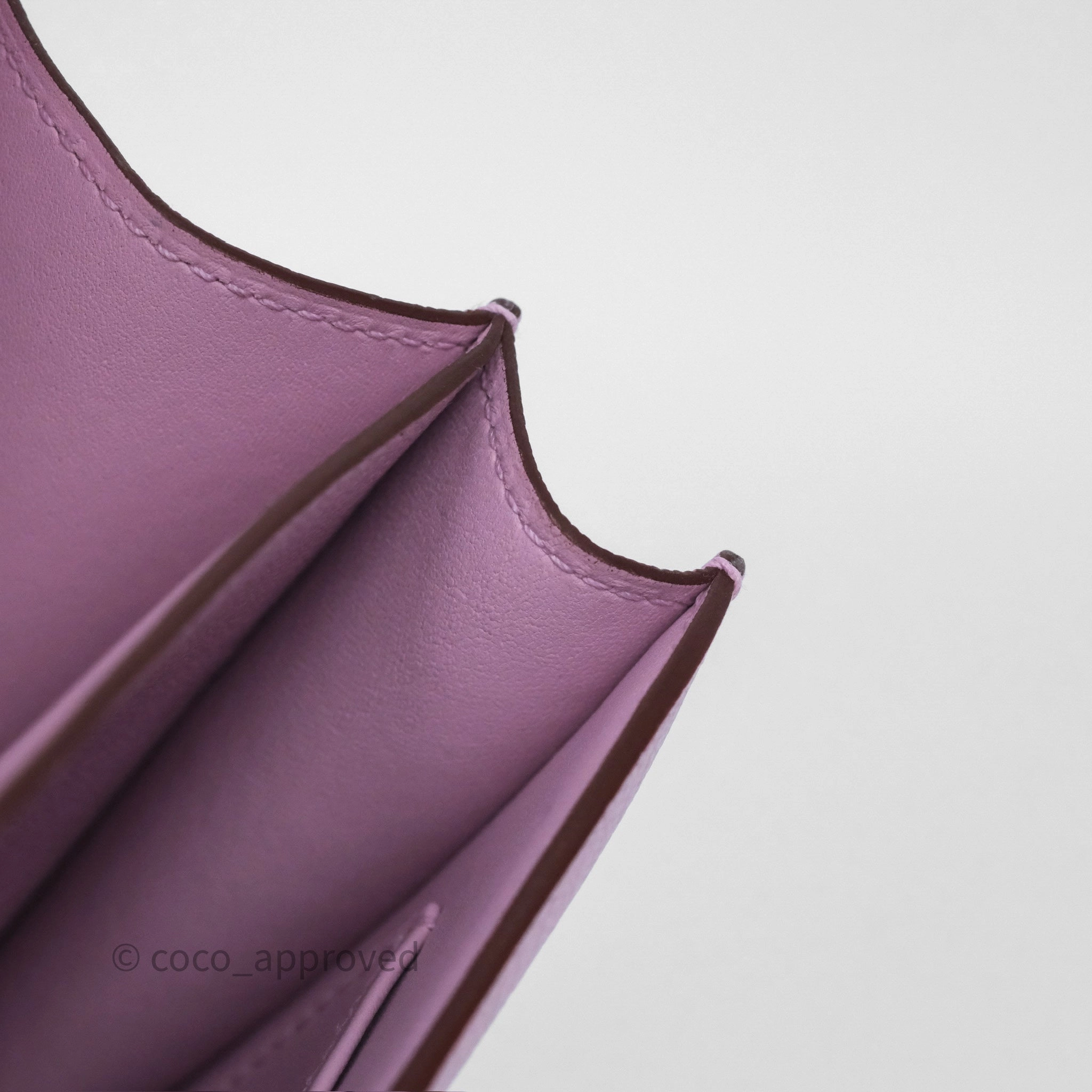 - DM/Email To Purchase - Herms Constance Mini 18cm Mauve Sylvestre X9 Chevre Mysore Palladium Hardware