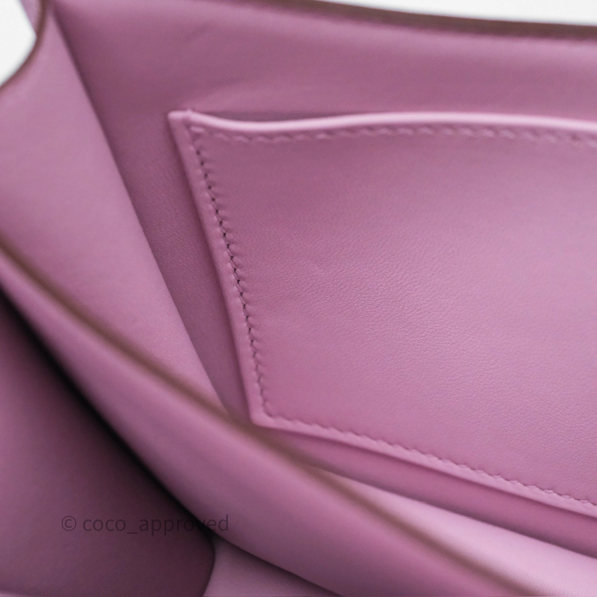 - DM/Email To Purchase - Herms Constance Mini 18cm Mauve Sylvestre X9 Chevre Mysore Palladium Hardware