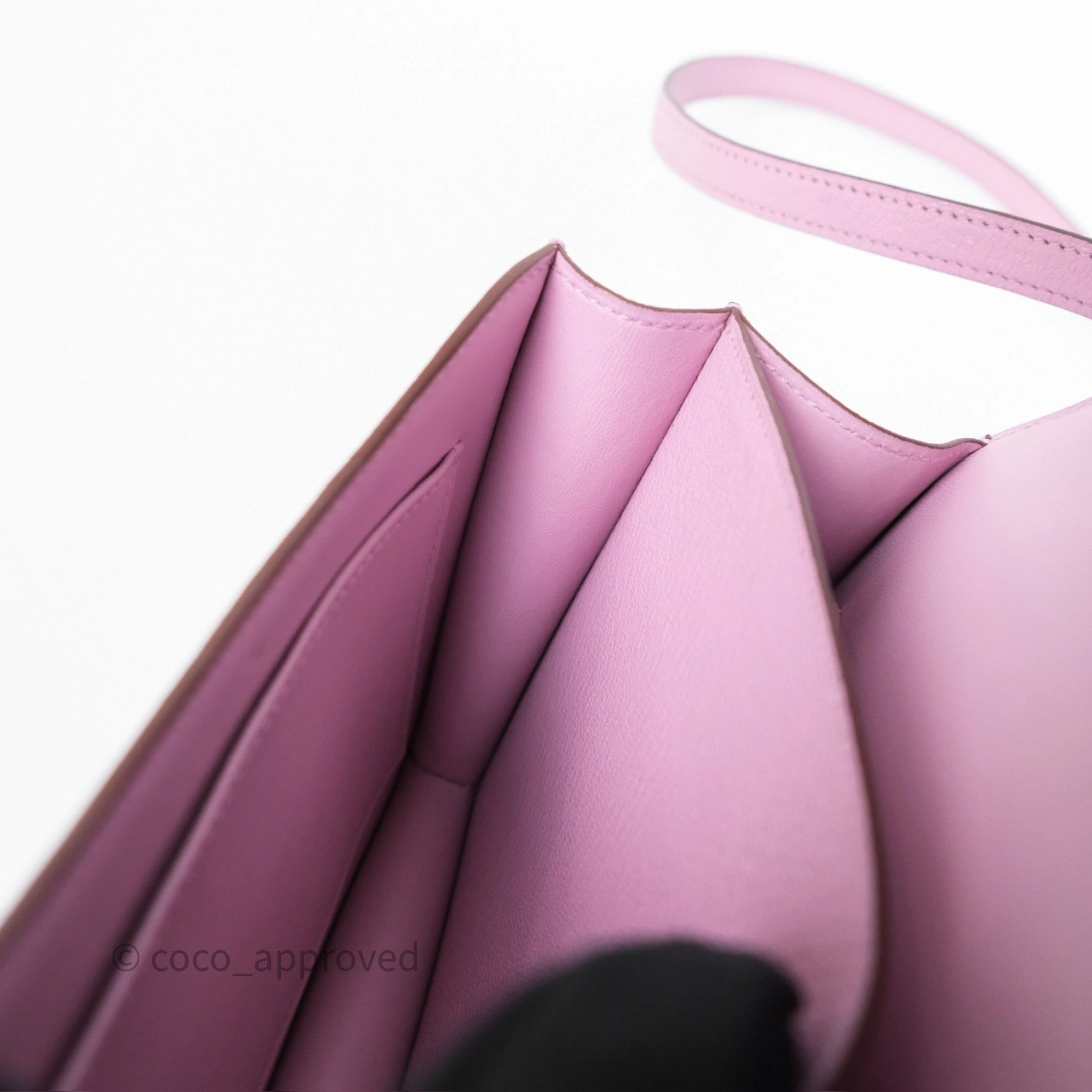 - DM/Email To Purchase - Herms Constance Mini 18cm Mauve Sylvestre X9 Chevre Mysore Palladium Hardware