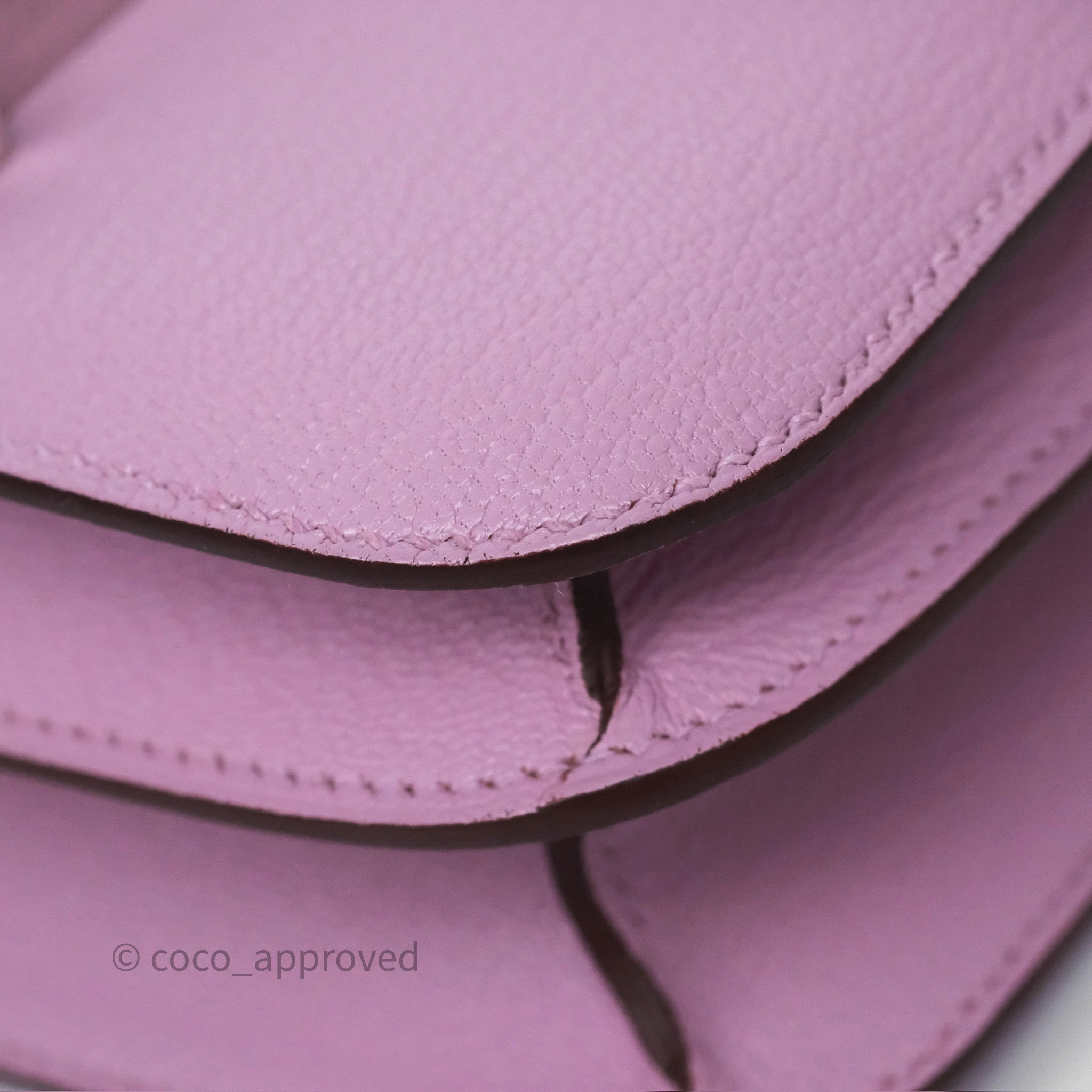 - DM/Email To Purchase - Herms Constance Mini 18cm Mauve Sylvestre X9 Chevre Mysore Palladium Hardware