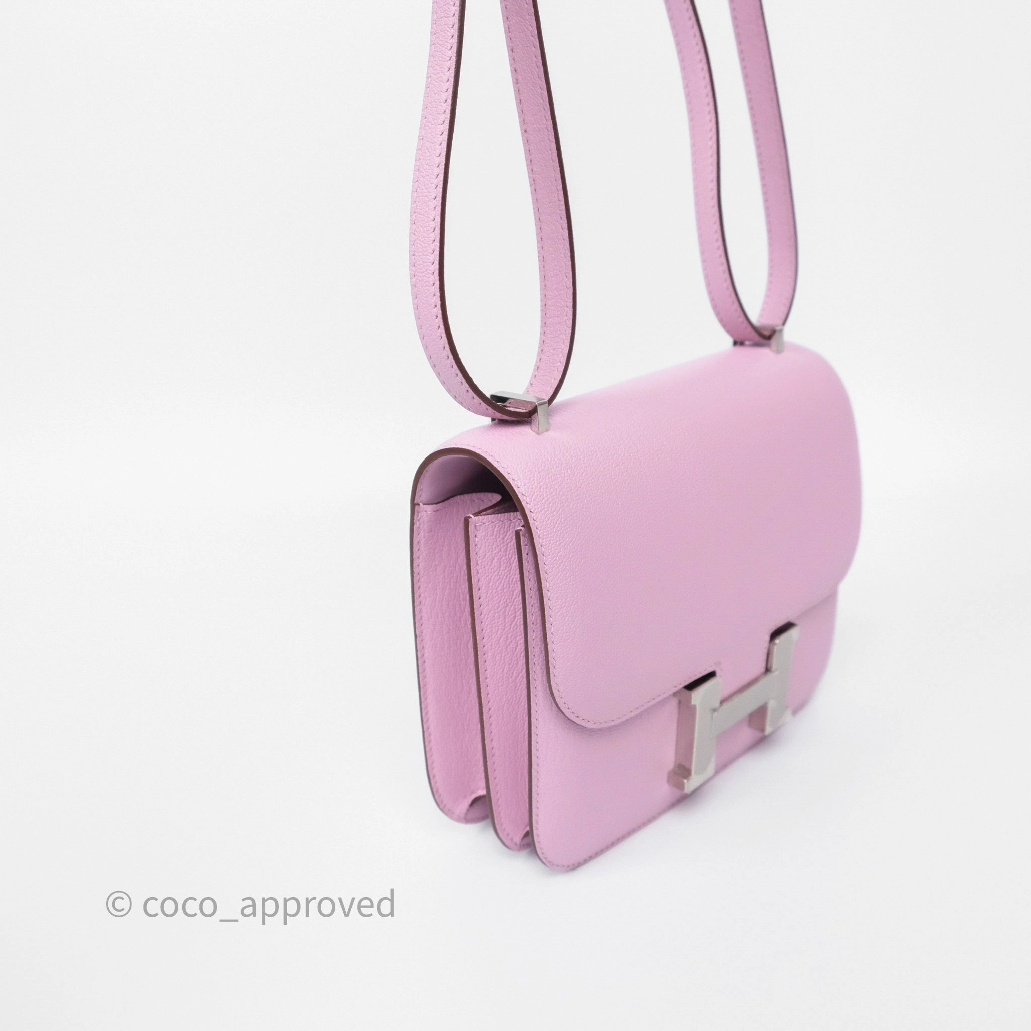- DM/Email To Purchase - Herms Constance Mini 18cm Mauve Sylvestre X9 Chevre Mysore Palladium Hardware