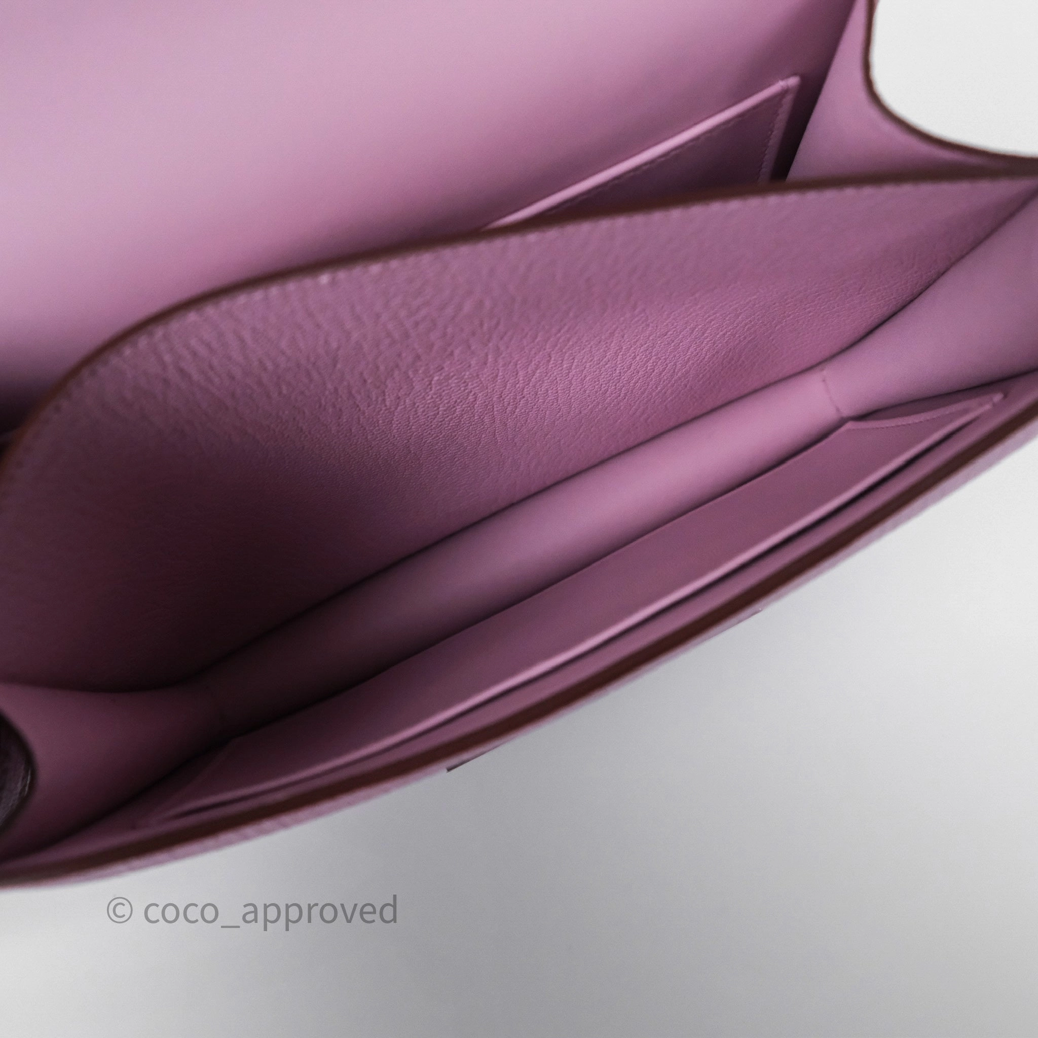 - DM/Email To Purchase - Herms Constance Mini 18cm Mauve Sylvestre X9 Chevre Mysore Palladium Hardware