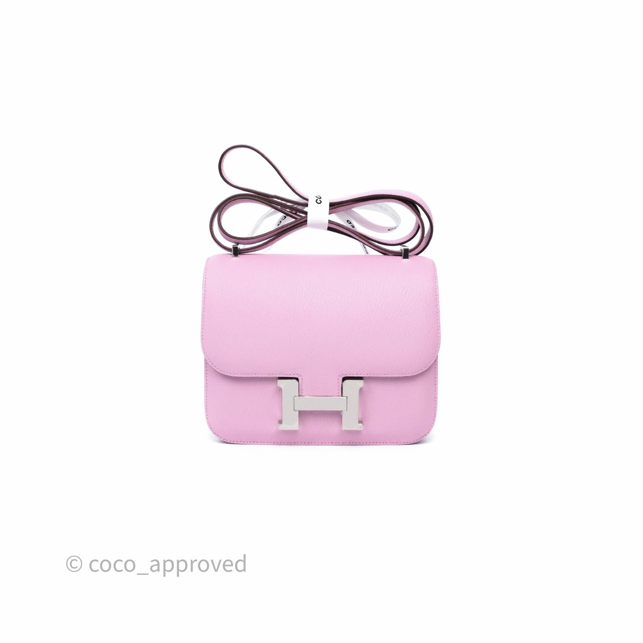 - DM/Email To Purchase - Herms Constance Mini 18cm Mauve Sylvestre X9 Chevre Mysore Palladium Hardware