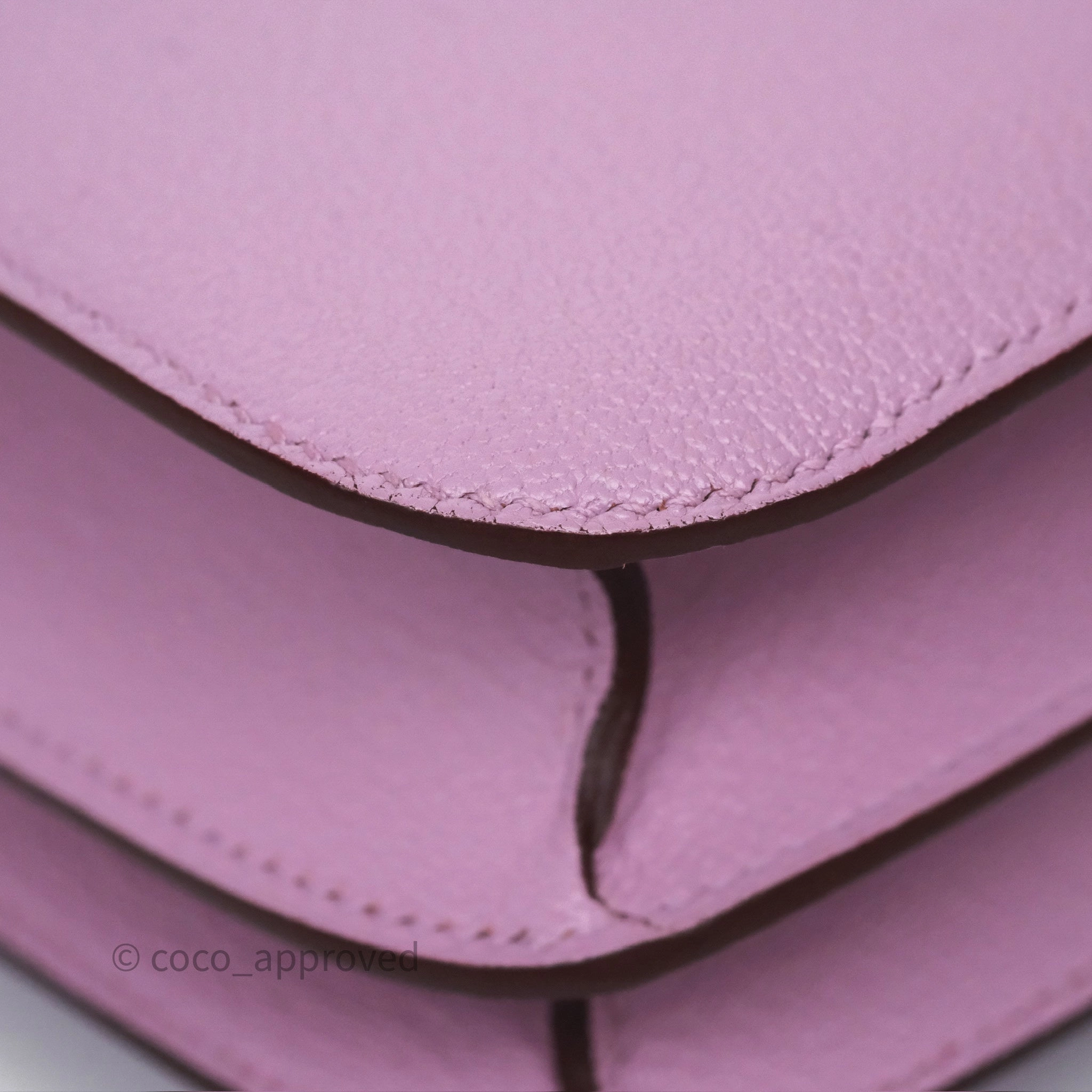 - DM/Email To Purchase - Herms Constance Mini 18cm Mauve Sylvestre X9 Chevre Mysore Palladium Hardware