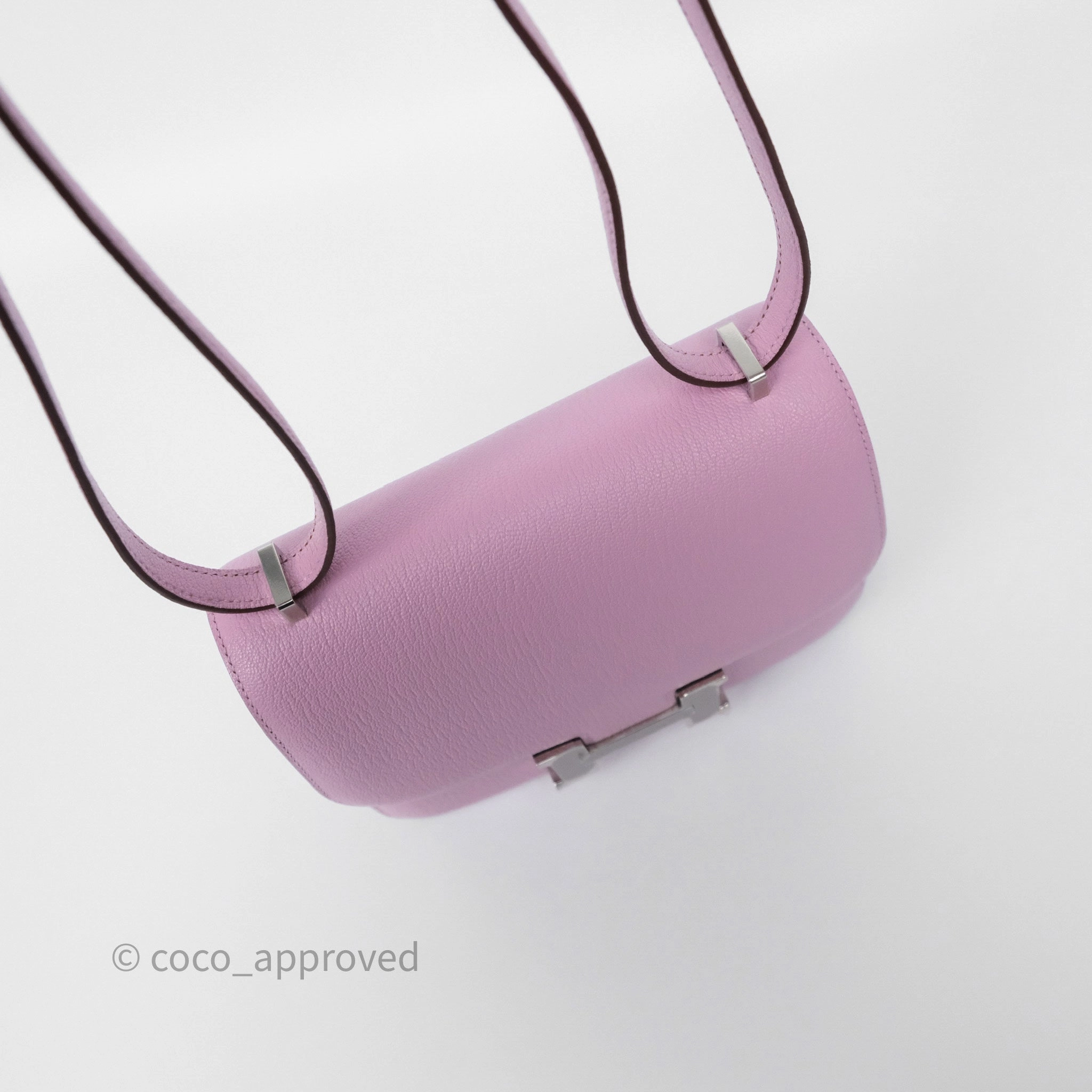 - DM/Email To Purchase - Herms Constance Mini 18cm Mauve Sylvestre X9 Chevre Mysore Palladium Hardware