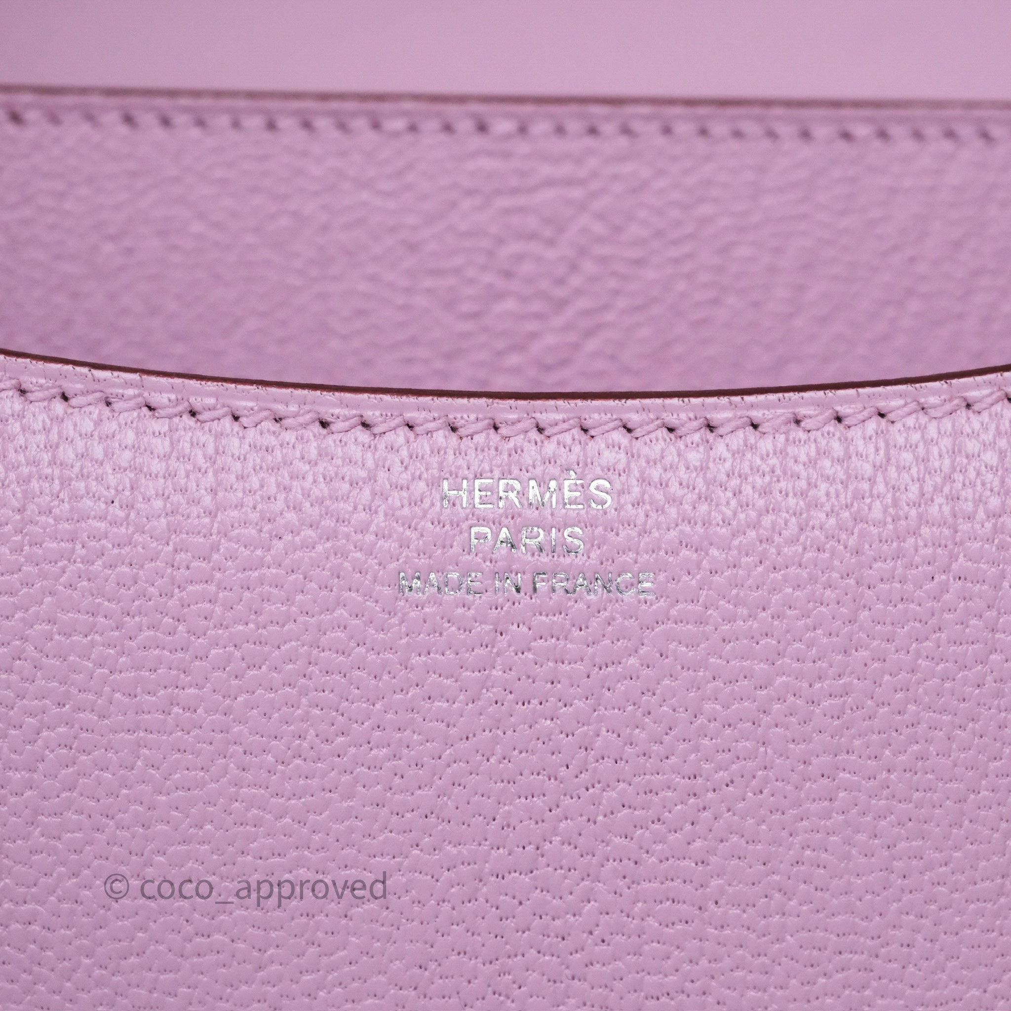 - DM/Email To Purchase - Herms Constance Mini 18cm Mauve Sylvestre X9 Chevre Mysore Palladium Hardware