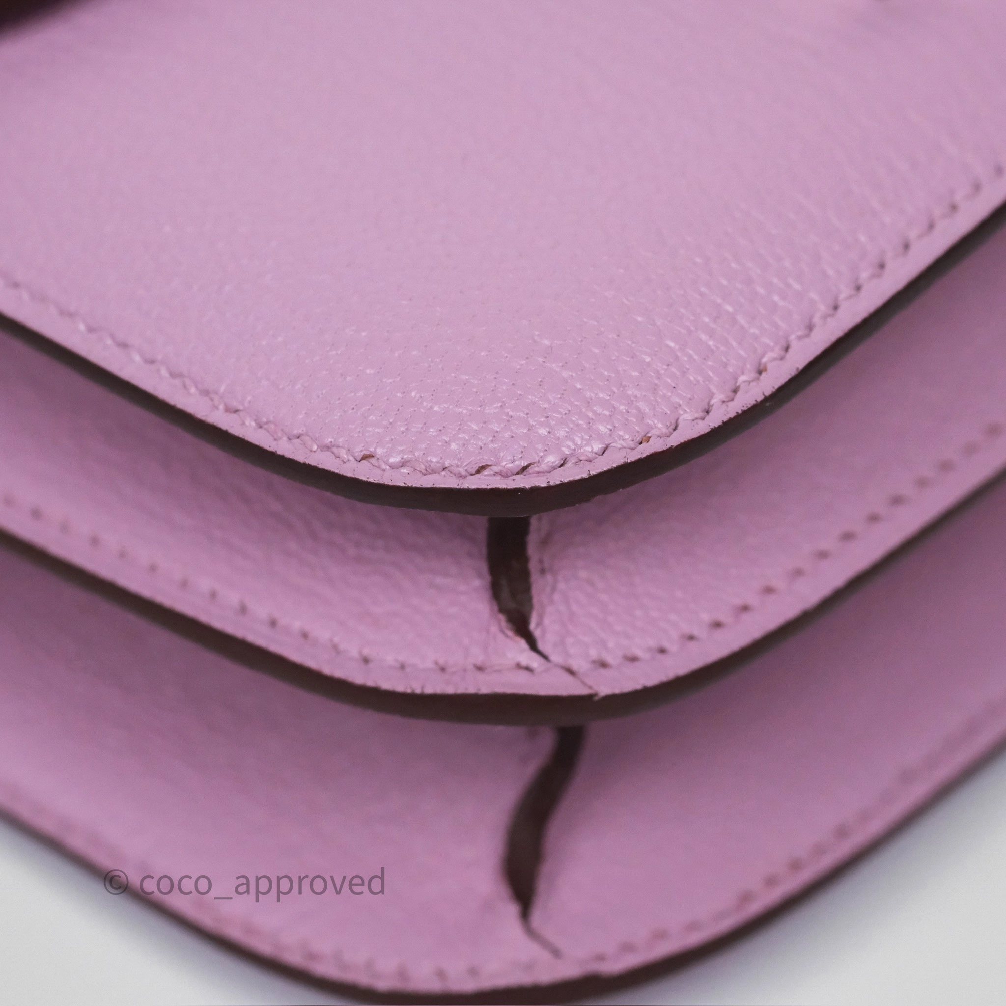 - DM/Email To Purchase - Herms Constance Mini 18cm Mauve Sylvestre X9 Chevre Mysore Palladium Hardware