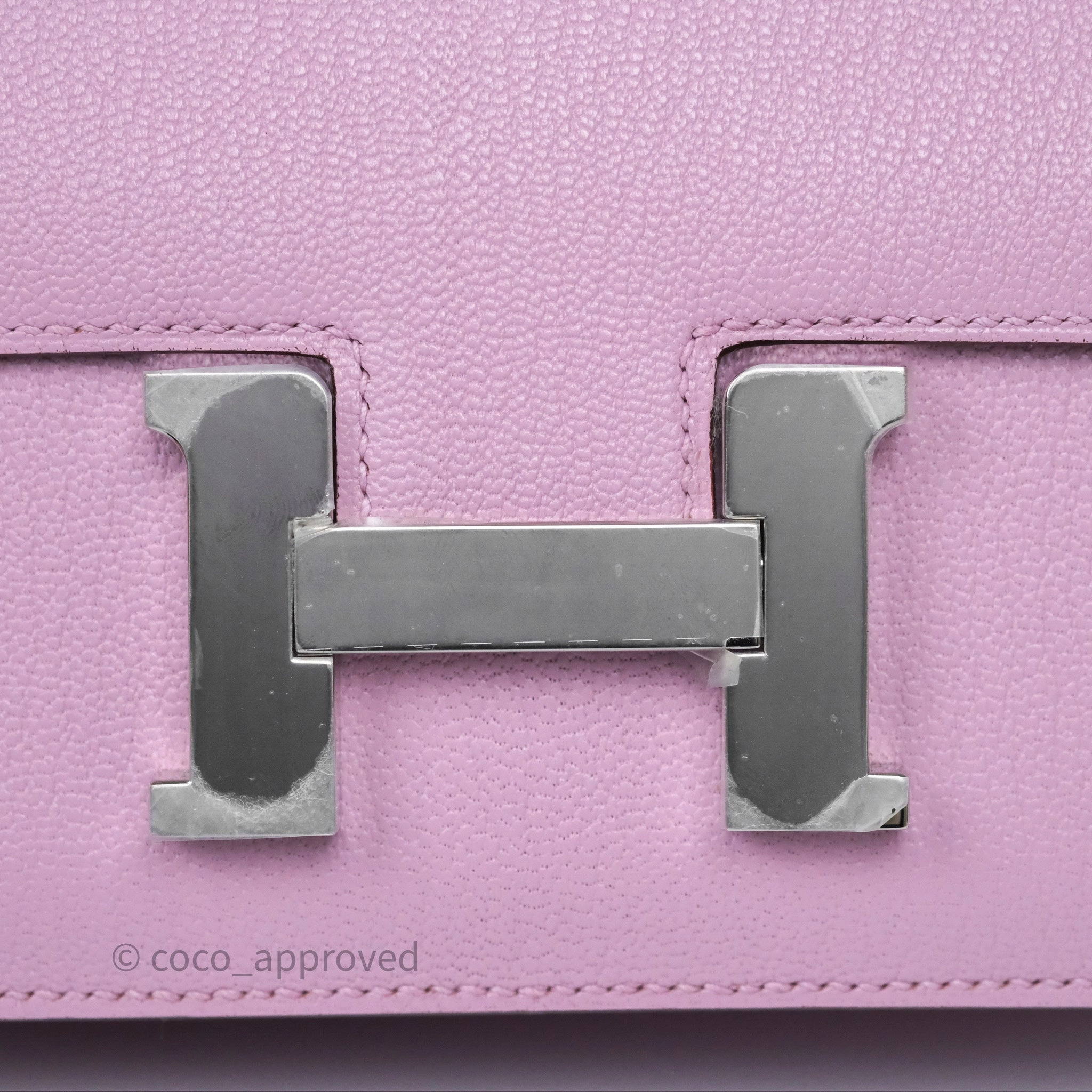 - DM/Email To Purchase - Herms Constance Mini 18cm Mauve Sylvestre X9 Chevre Mysore Palladium Hardware