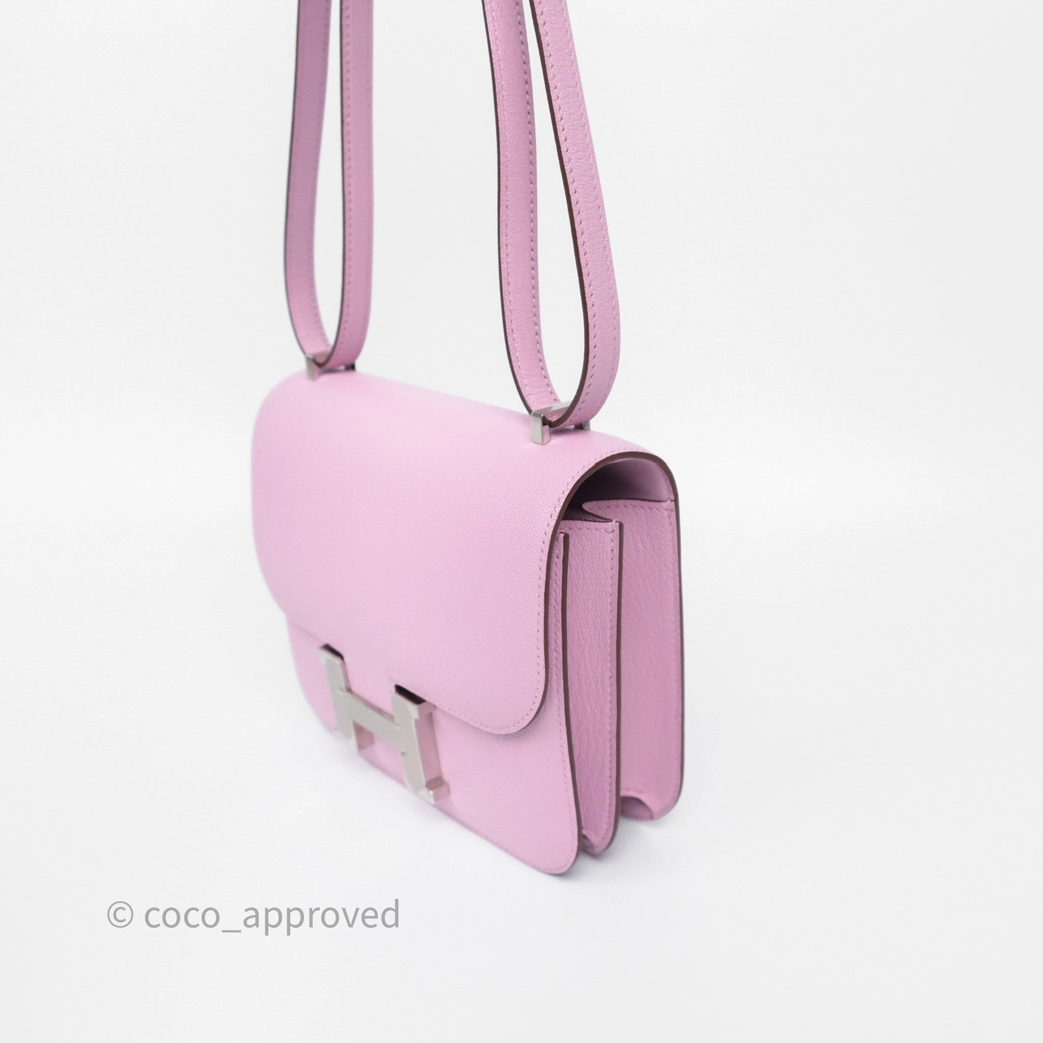 - DM/Email To Purchase - Herms Constance Mini 18cm Mauve Sylvestre X9 Chevre Mysore Palladium Hardware