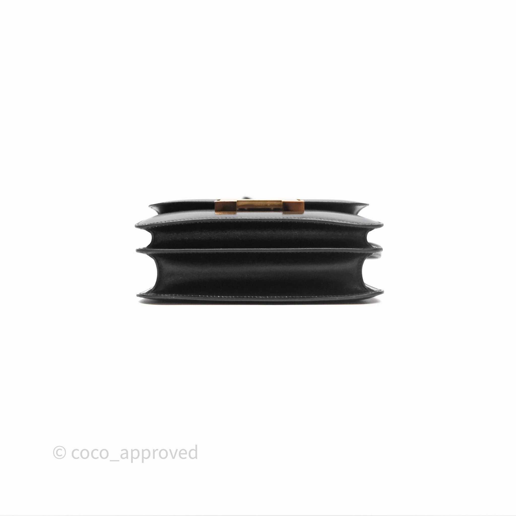 - DM/Email To Purchase - Herms Constance Mini 18cm Mirror Black Noir 89 Box Leather Gold Hardware